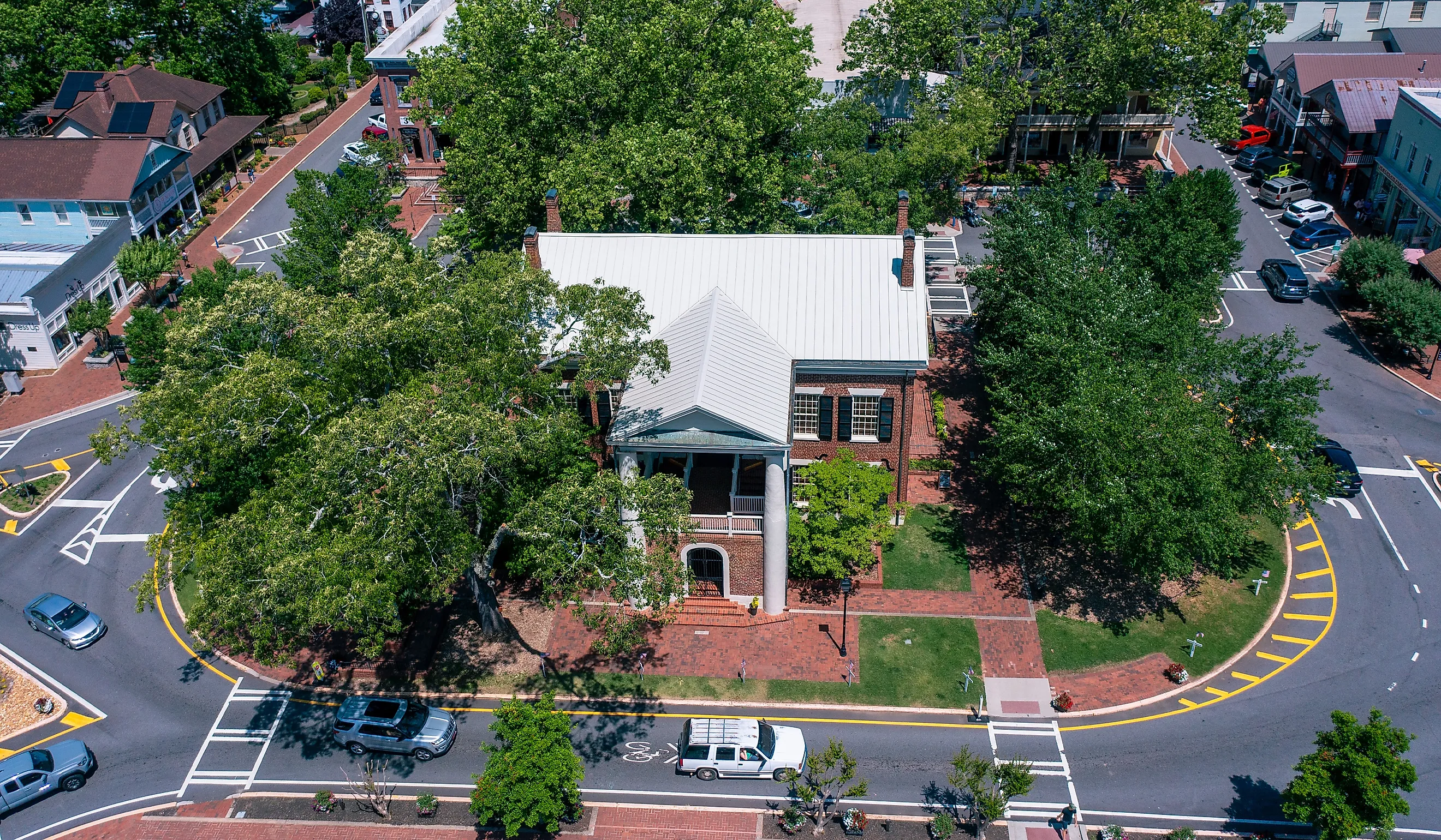 Aerial view of the Dahlonega Gold Museum in Dahlonega, Georgia. Image credit: Kyle J Little / Shutterstock.com.