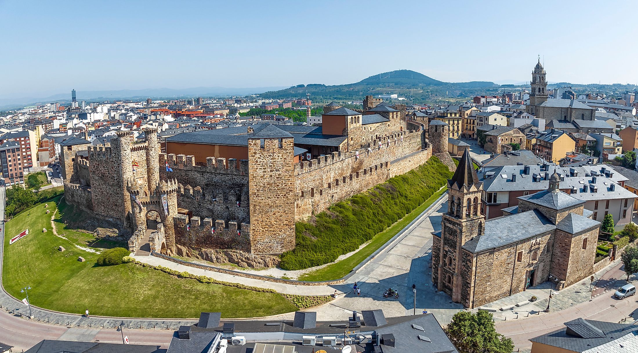 Templar castle in Ponferrada, Leon Spain