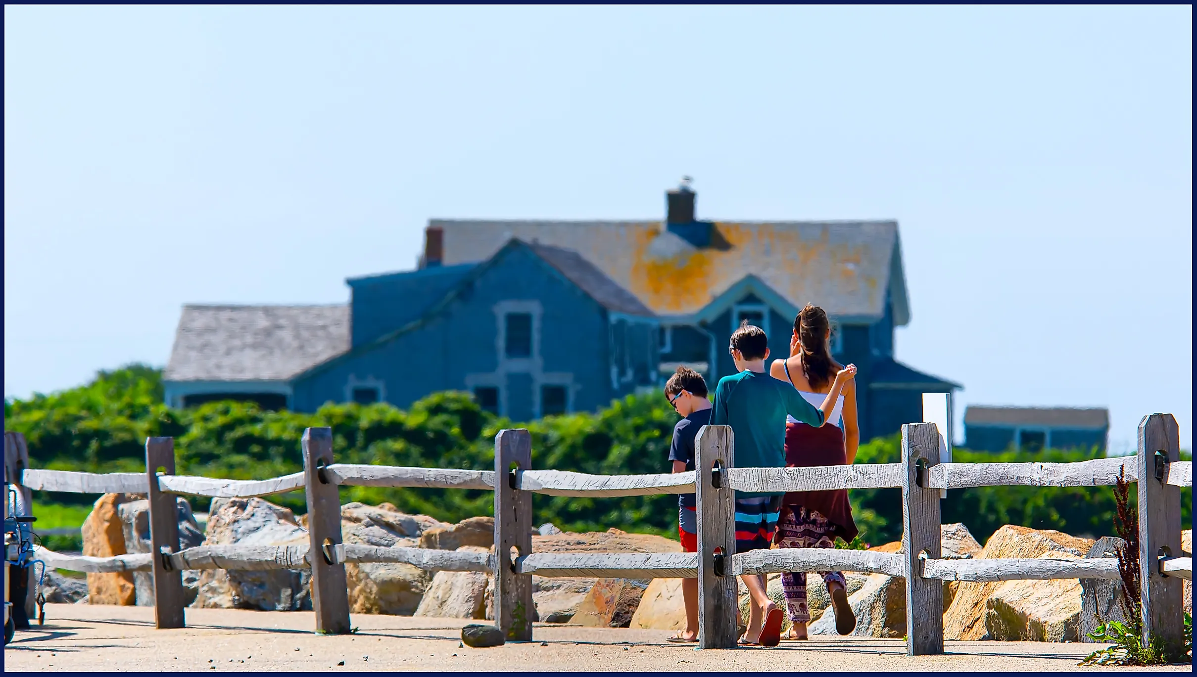 An aerial view of South Shore Beach in Little Compton, Rhode Island.