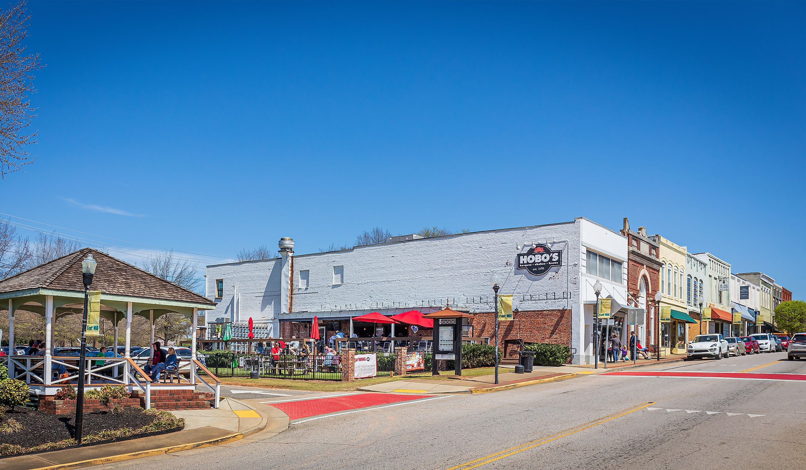 View of Main Street in Fort Mill, South Carolina. Editorial credit: Nolichuckyjake / Shutterstock.com