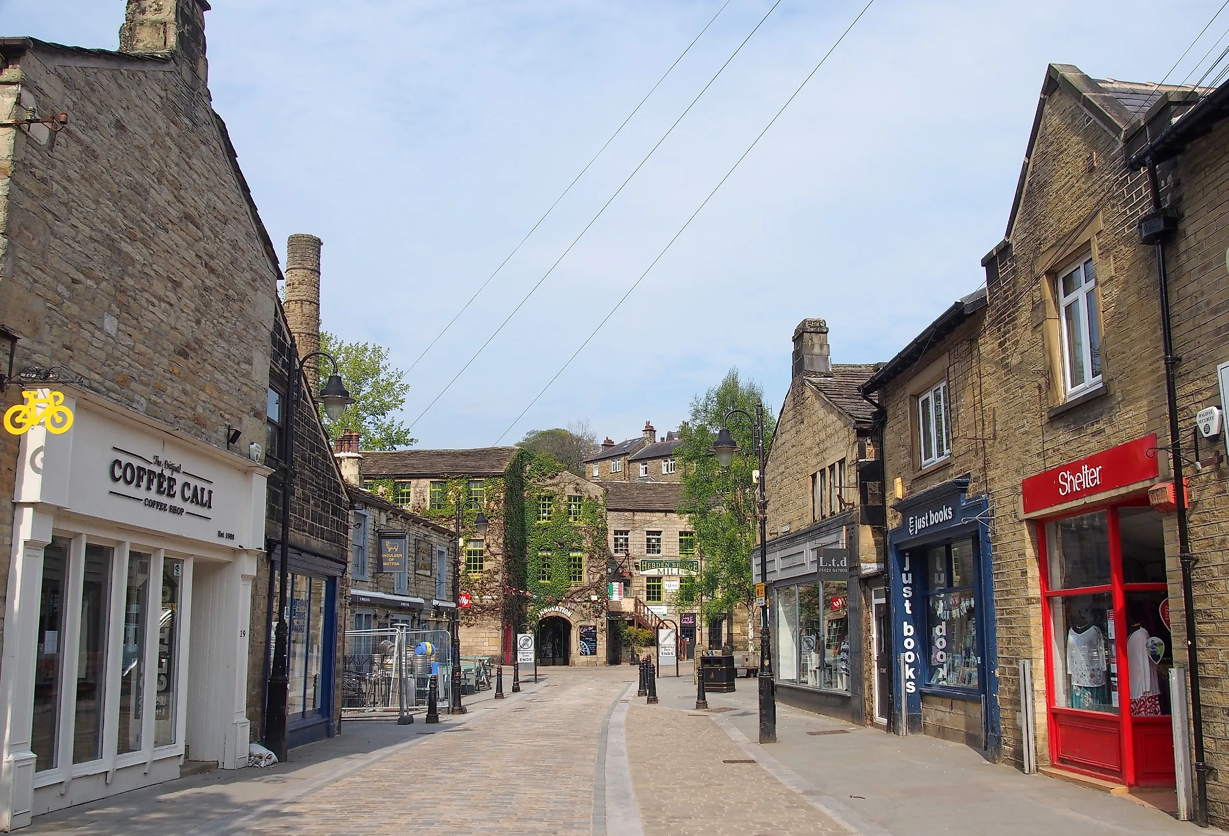 Downtown street in Hebden Bridge, West Yorkshire. Image credit Alastair Wallace via Shutterstock