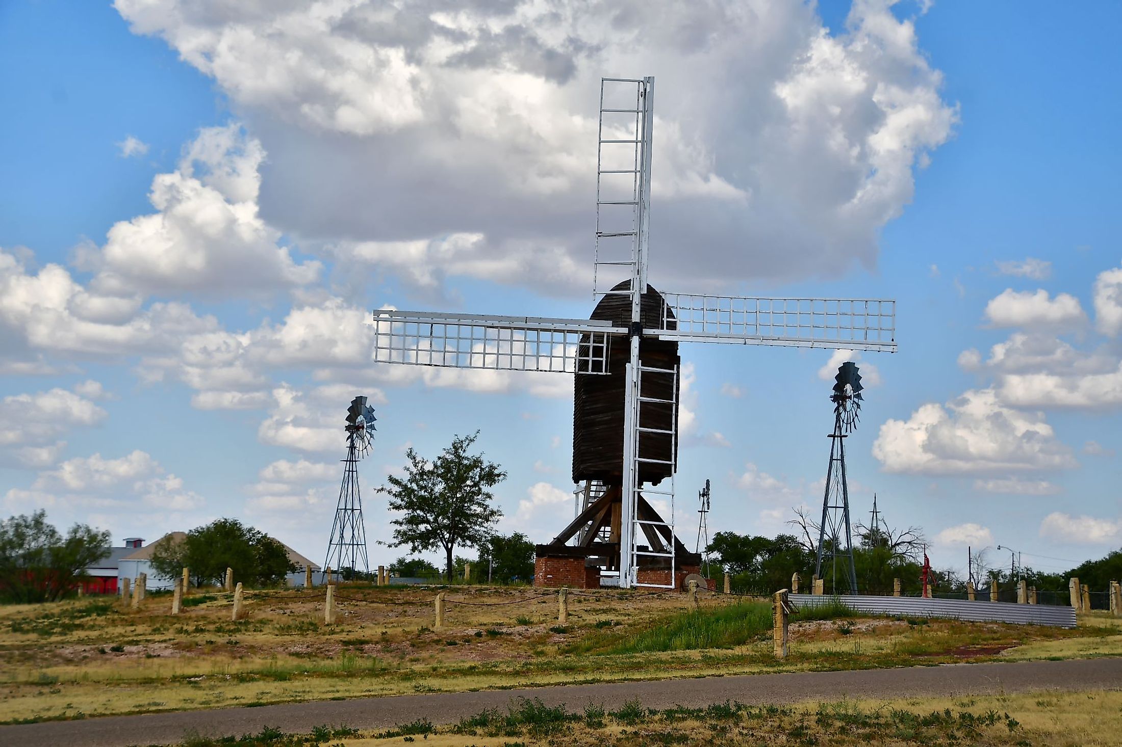 Windmill on display at the Windmill Museum in Lubbock, Texas