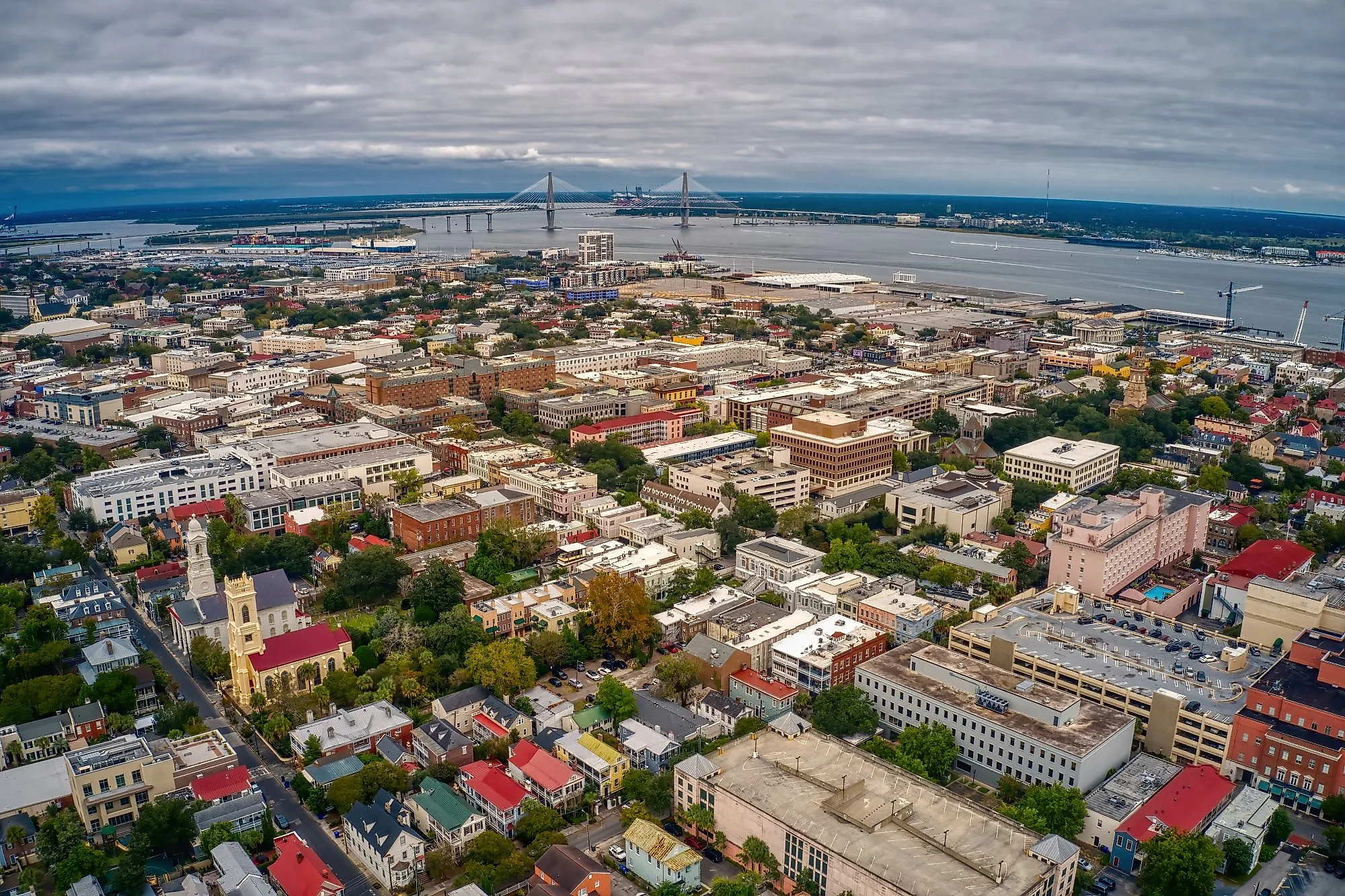 An aerial view of Charleston, South Carolina. Shutterstock.com