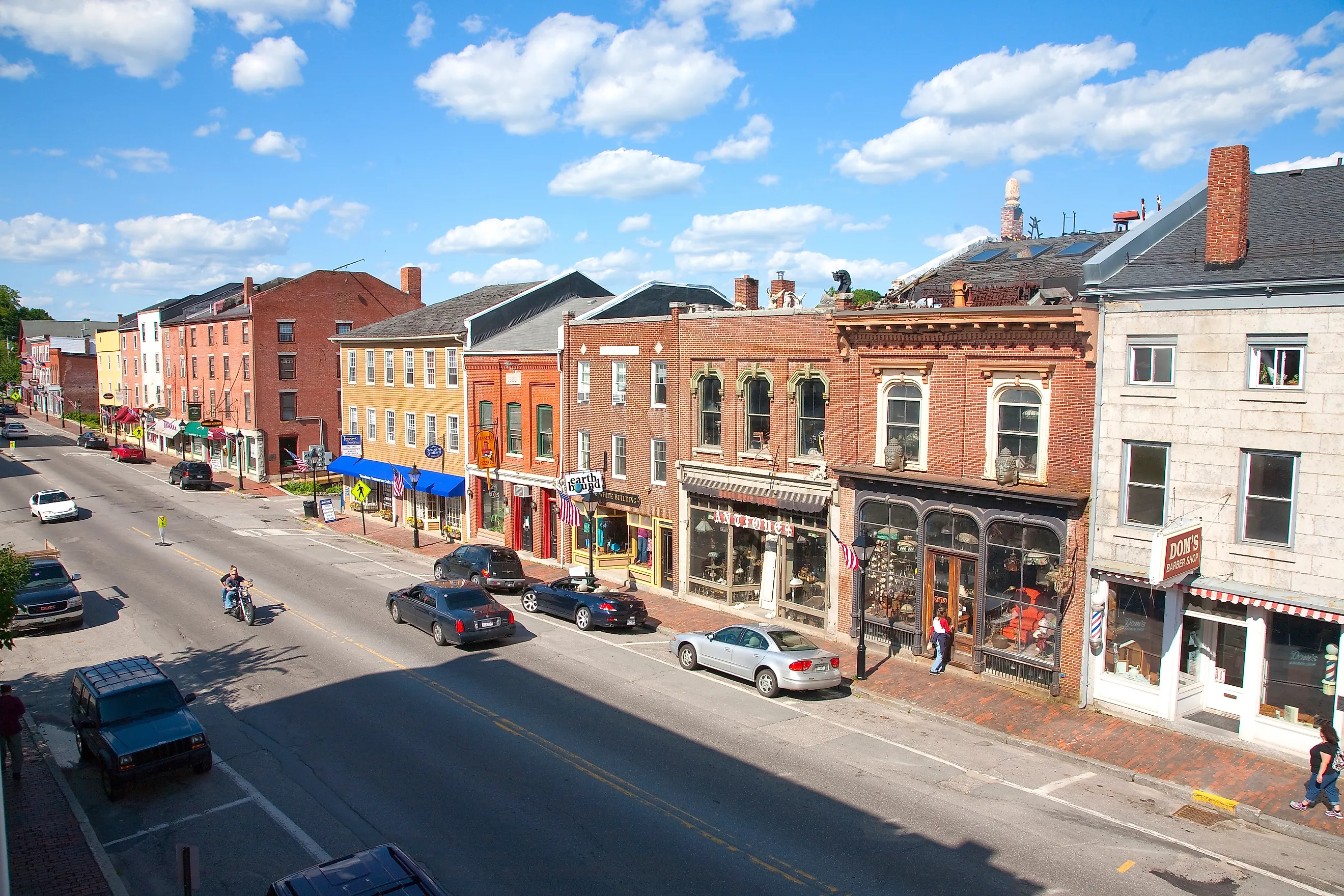 Storefronts in Water Street in Hallowell, Maine. Image credit: Joseph Sohm / Shutterstock.com.