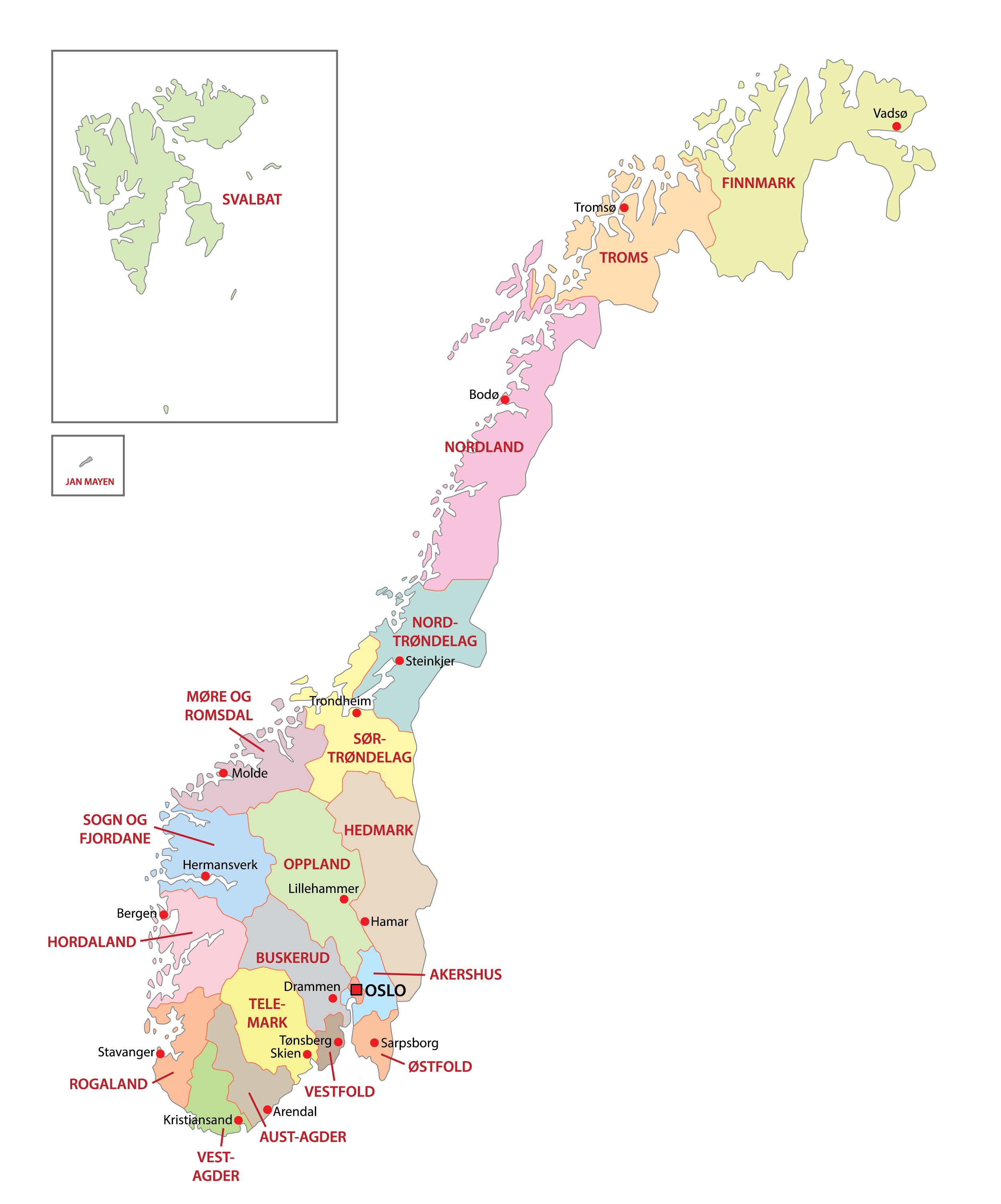 Norway Regions Map