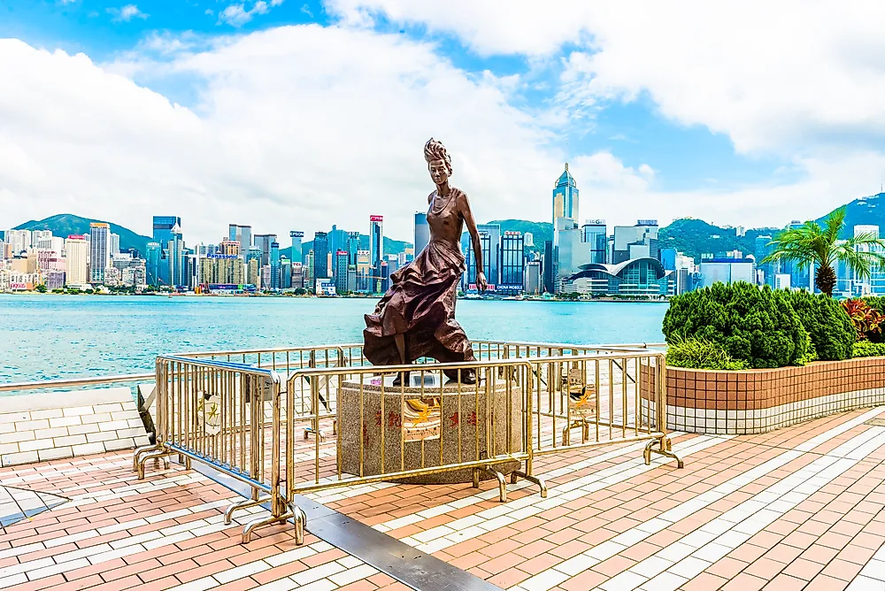 The Avenue of Stars celebrates stars of the Hong Kong film industry.