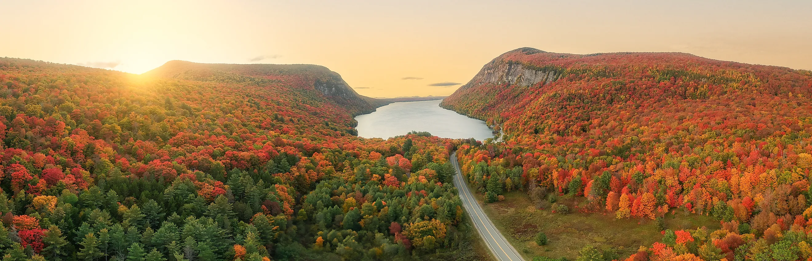 Vermont's Lake Willoughby at sunrise just off the Connecticut River Byway.