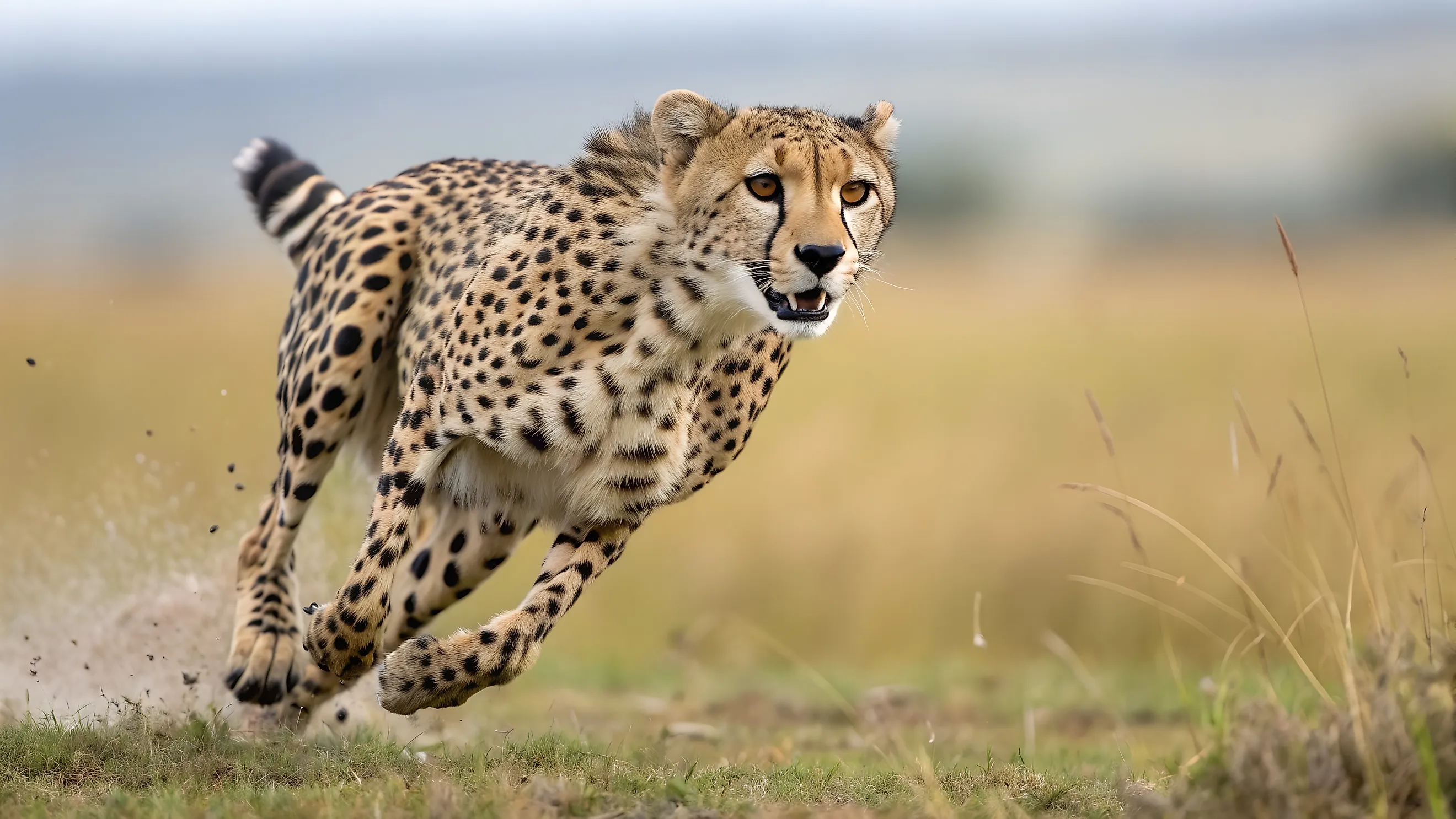 A cheetah in hot pursuit of prey.