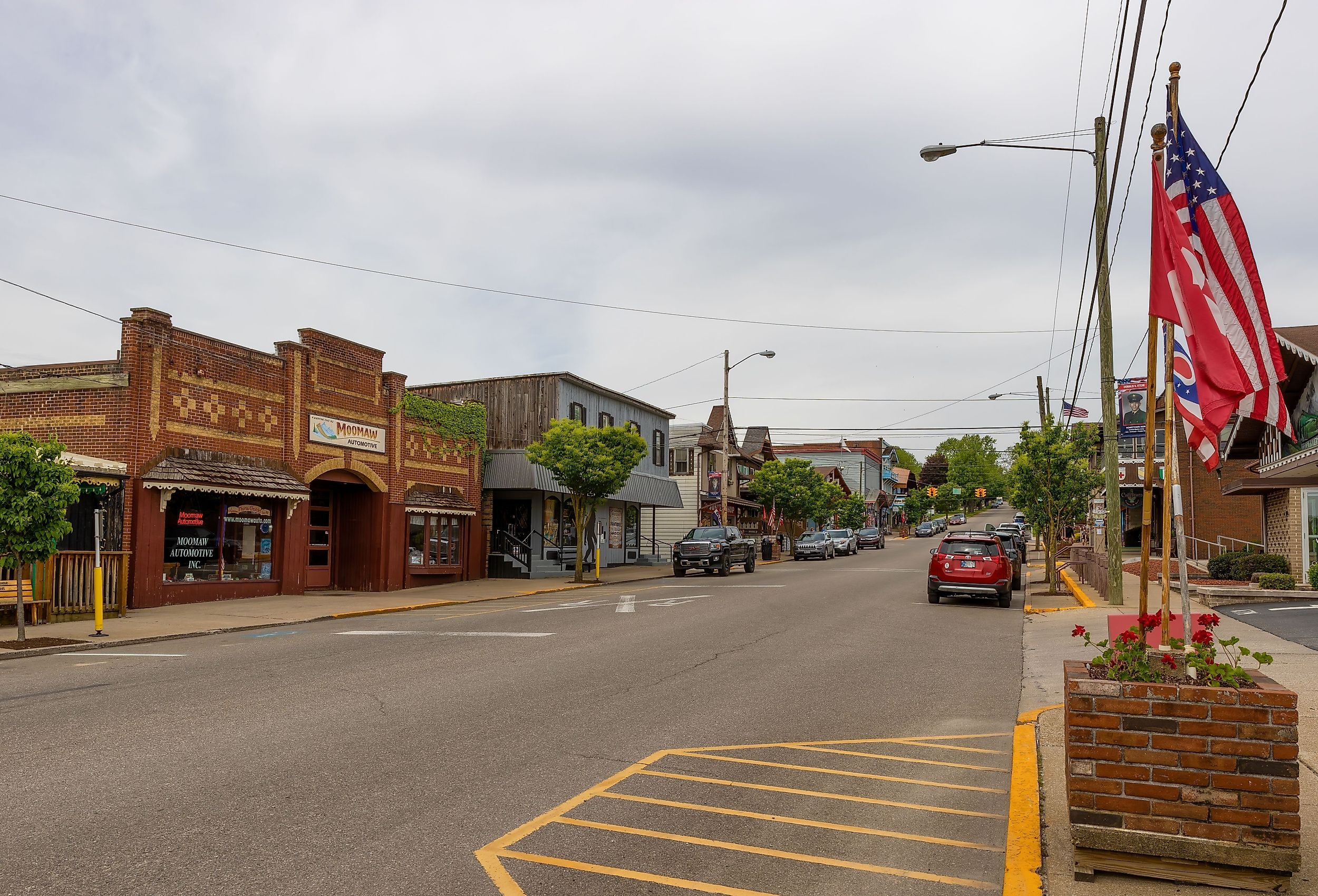 Downtown Swiss tourist village of Sugarcreek, Ohio. Image credit Dee Browning via Shutterstock