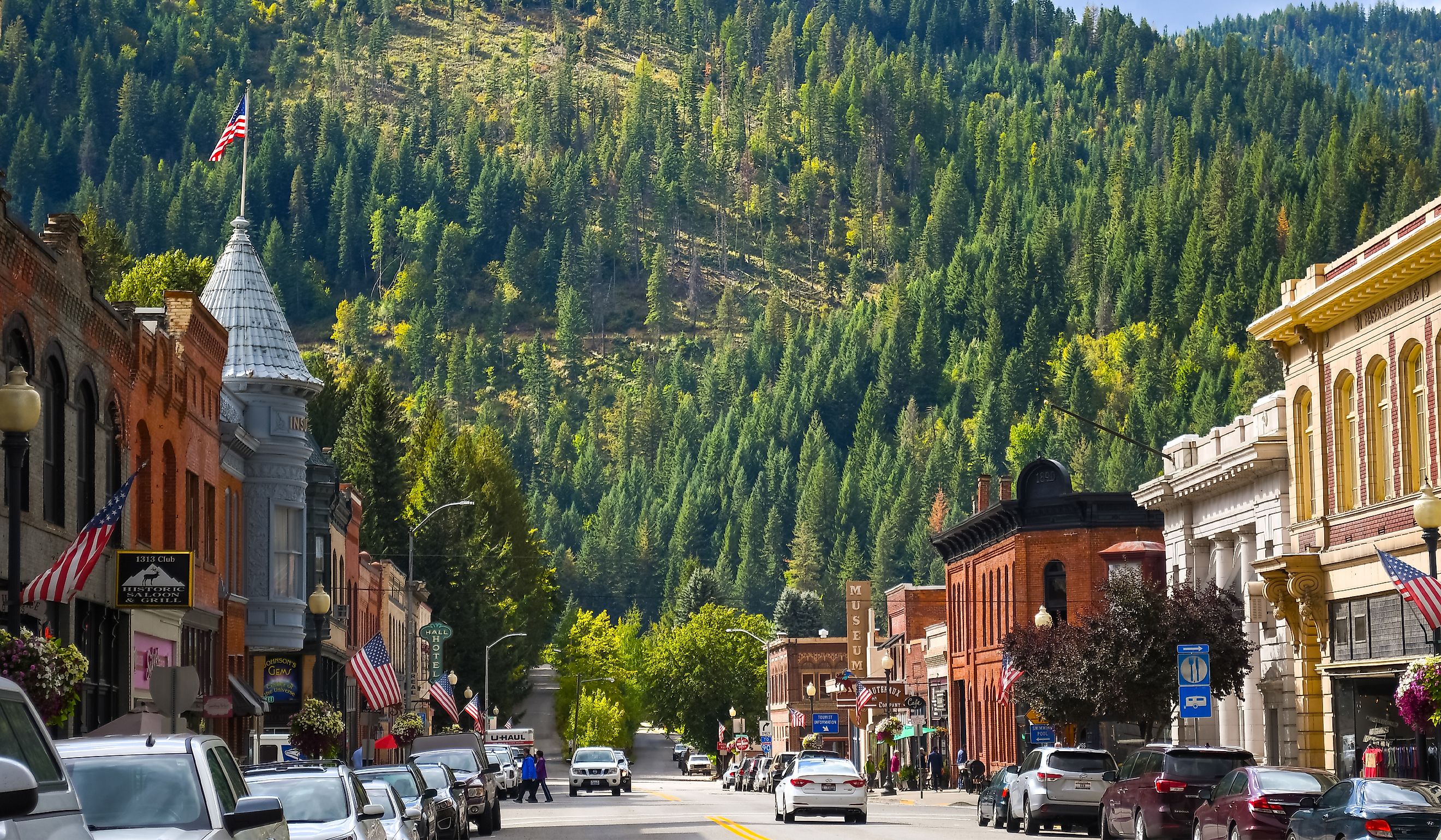 Street view in Wallace, Idaho.