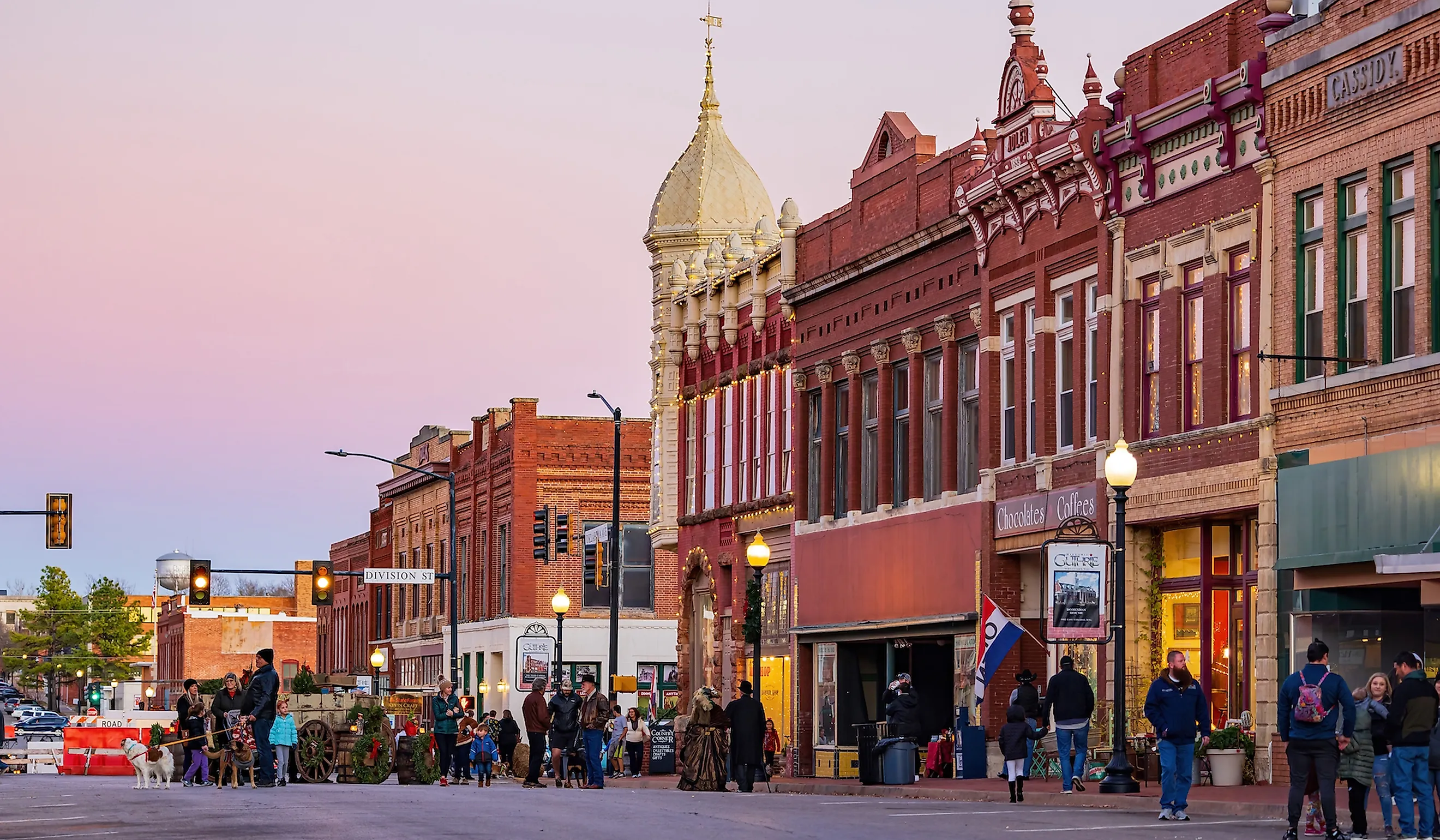 The downtown area of Guthrie with its historical buildings. Editorial credit: Kit Leong / Shutterstock.com.