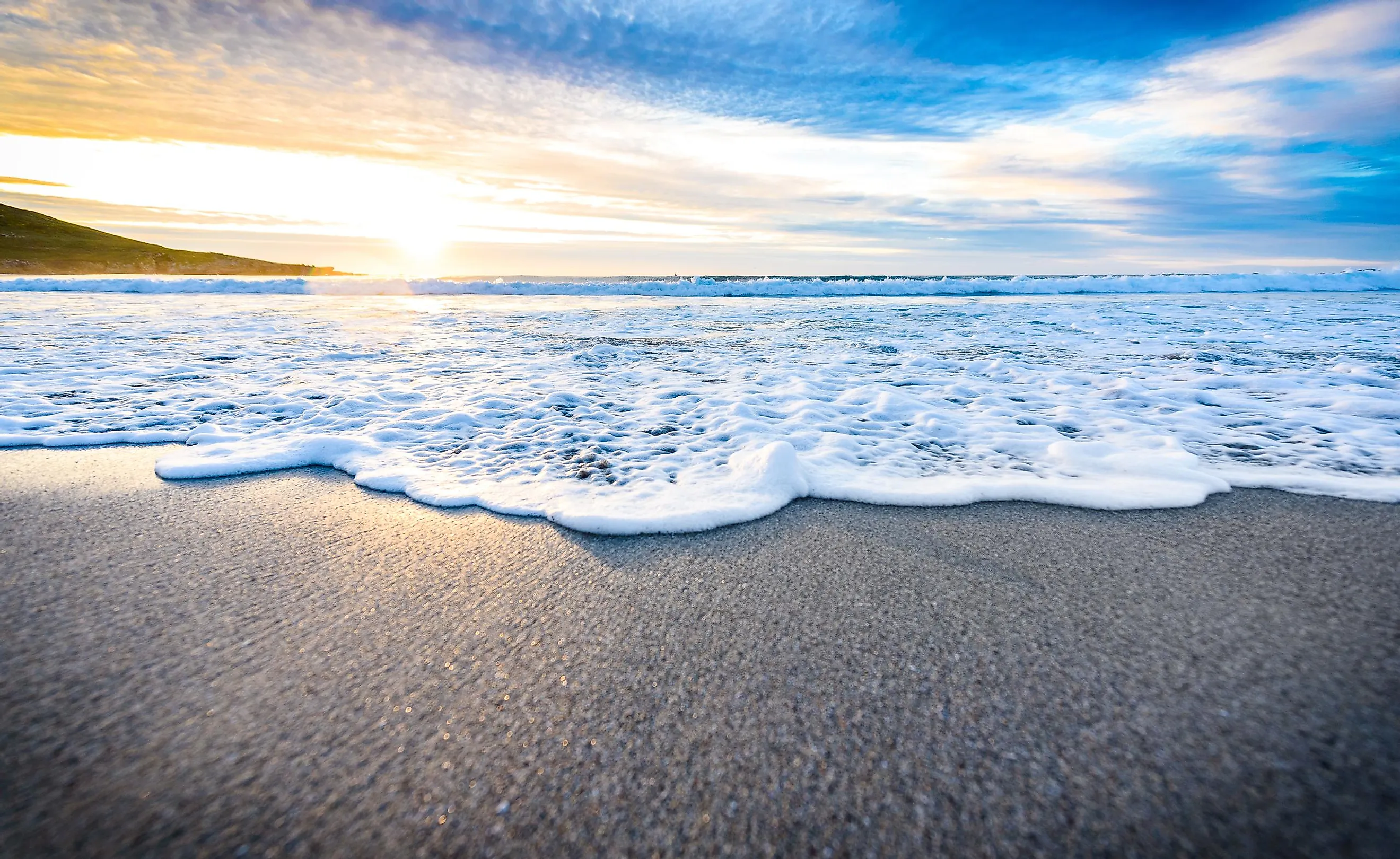 Small Ocean Waves at Low Tide