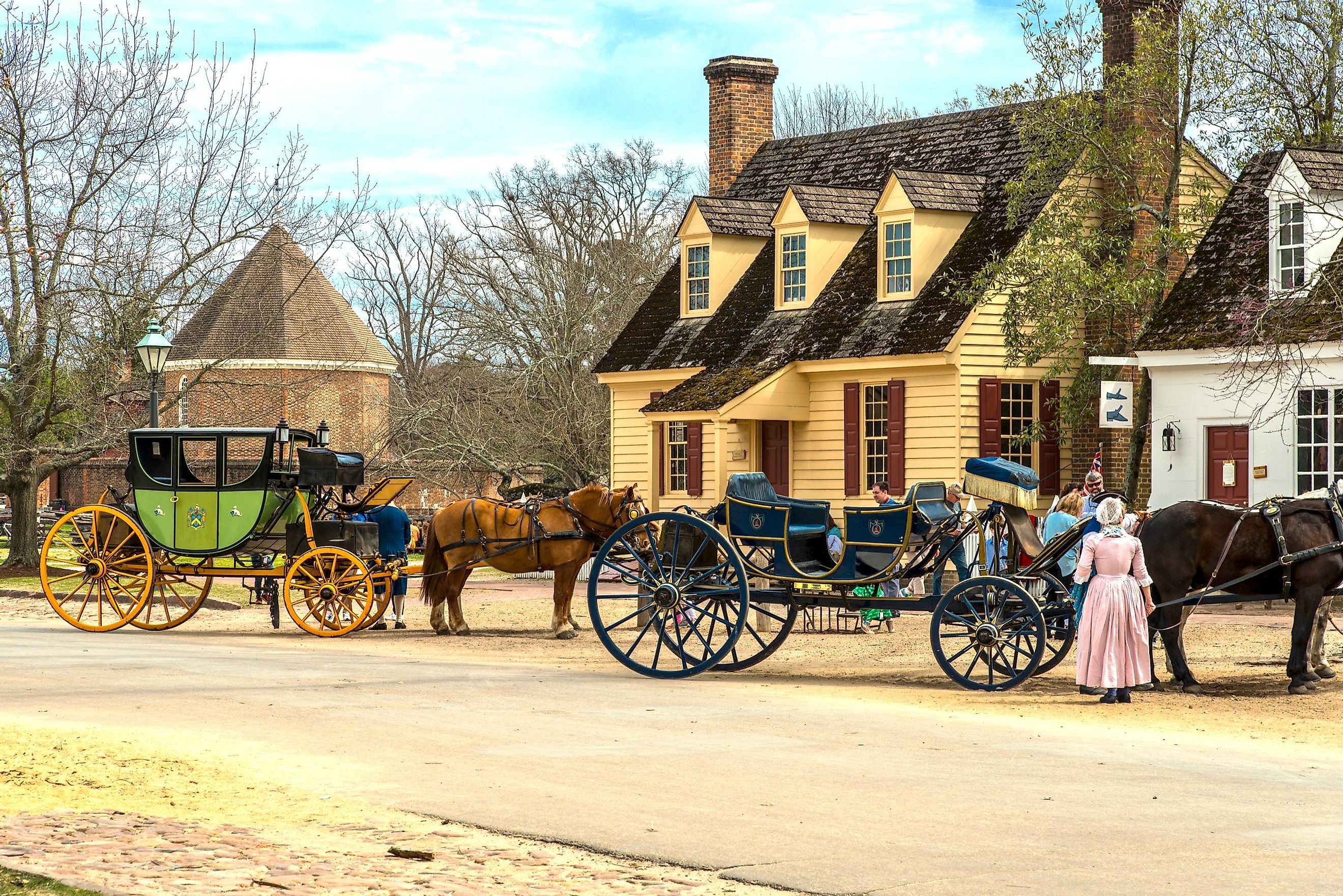  Horse drawn carriage tours in Williamsburg, Virginia. Editorial credit: Daniel Reiner / Shutterstock.com