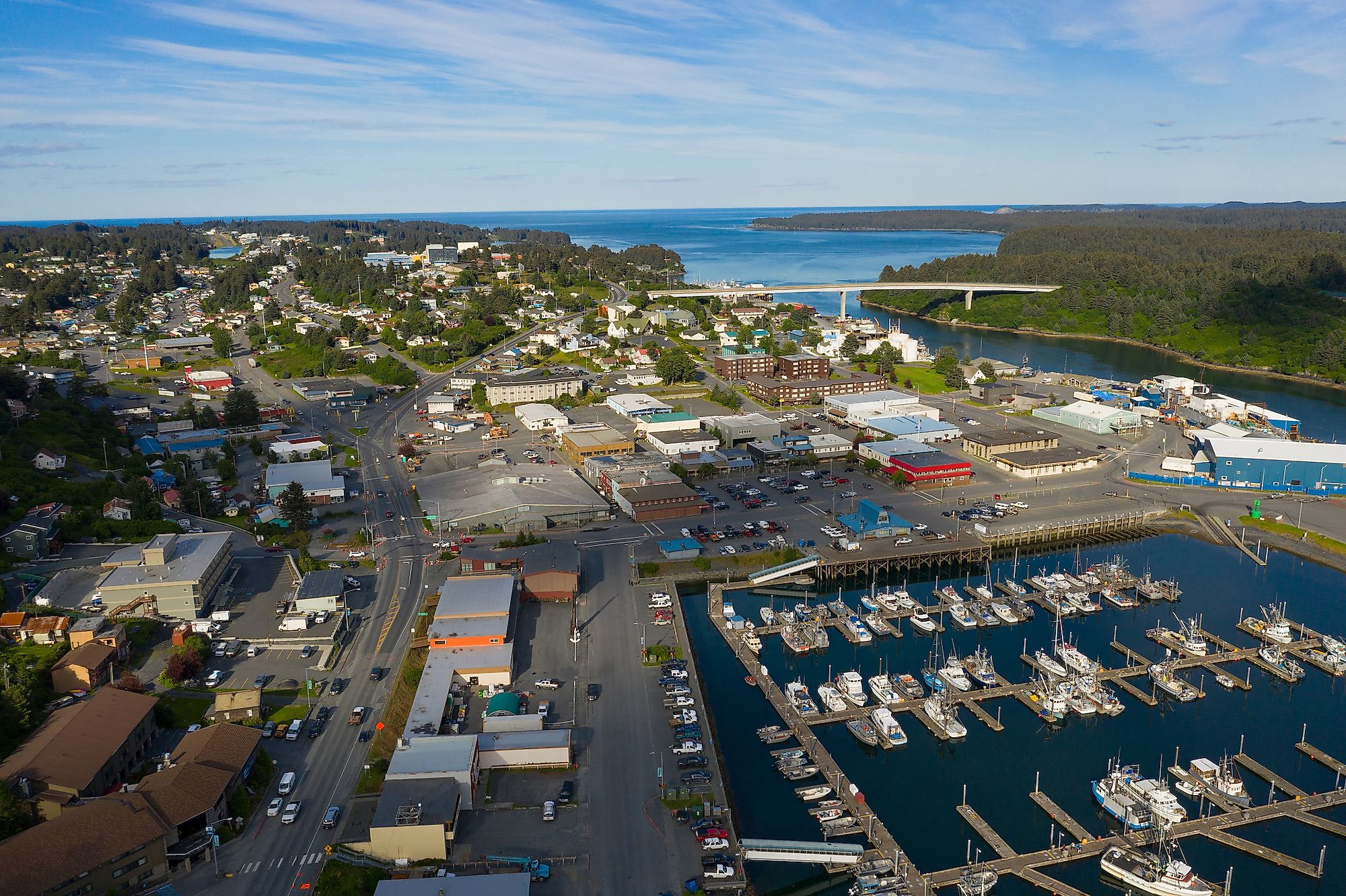 Aerial view of Kodiak, Alaska.