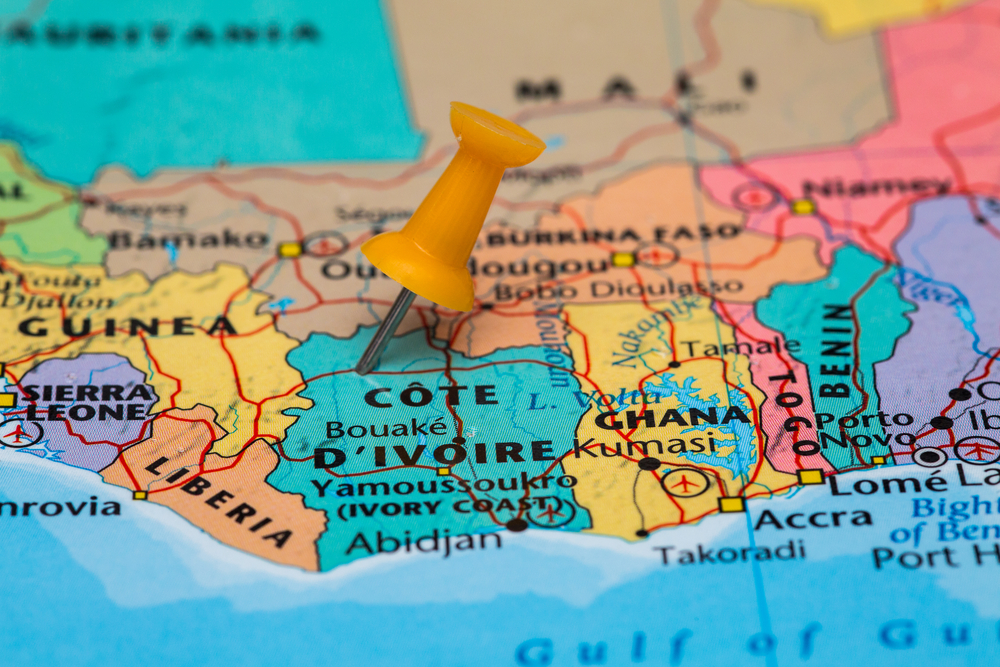 Ivory Coast shares its borders with five other African countries.