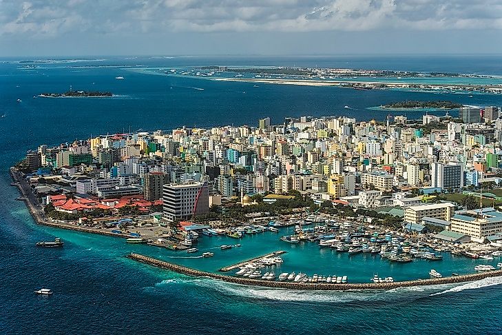 Malѐ, the capital of Maldives, on the island of the same name.