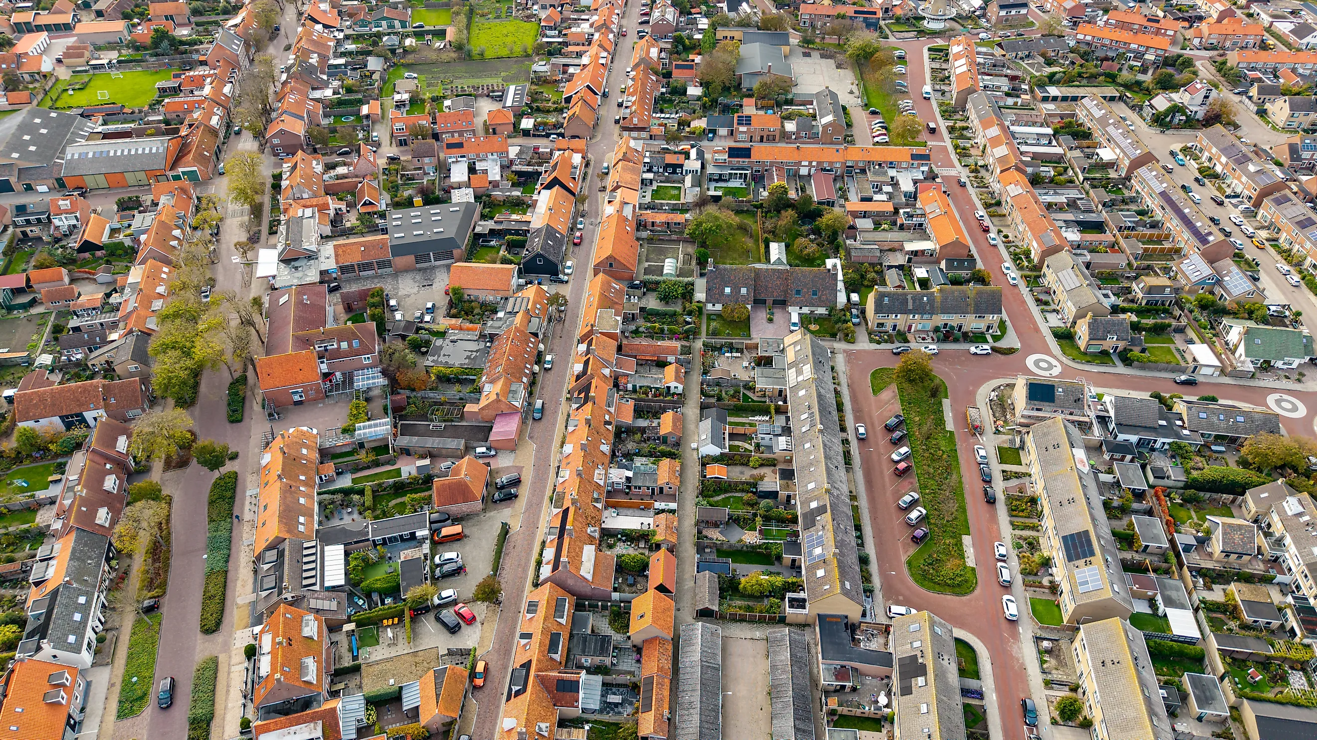 Ariel view of Westkapelle, Zeeland, Netherlands
