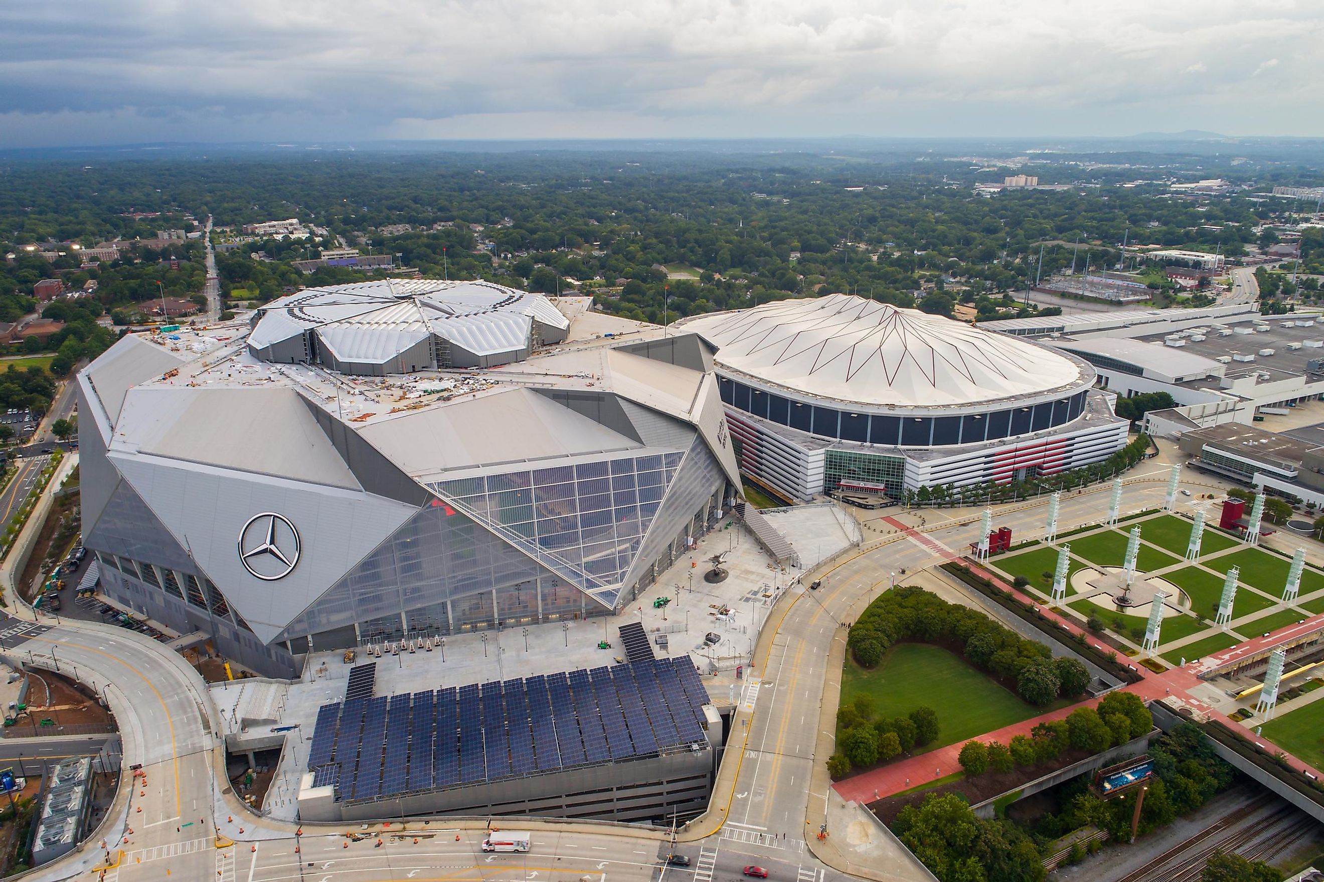 The iconic Mercedes-Benz Stadium of Atlanta, Georgia.