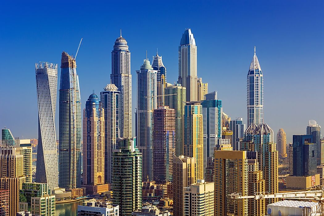 Dubai is home to a large collection of skyscrapers.