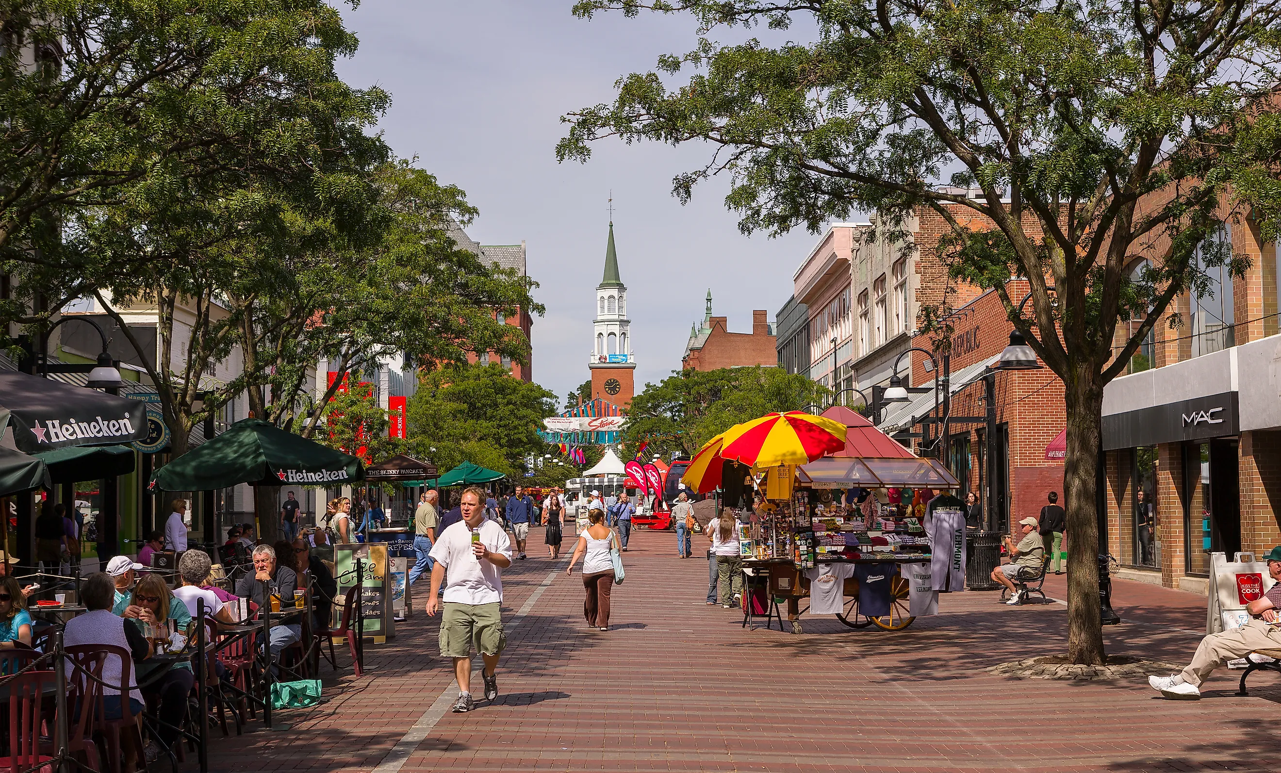Church Street in Burlington, Vermont. Image credit Rob Crandall via Shutterstock