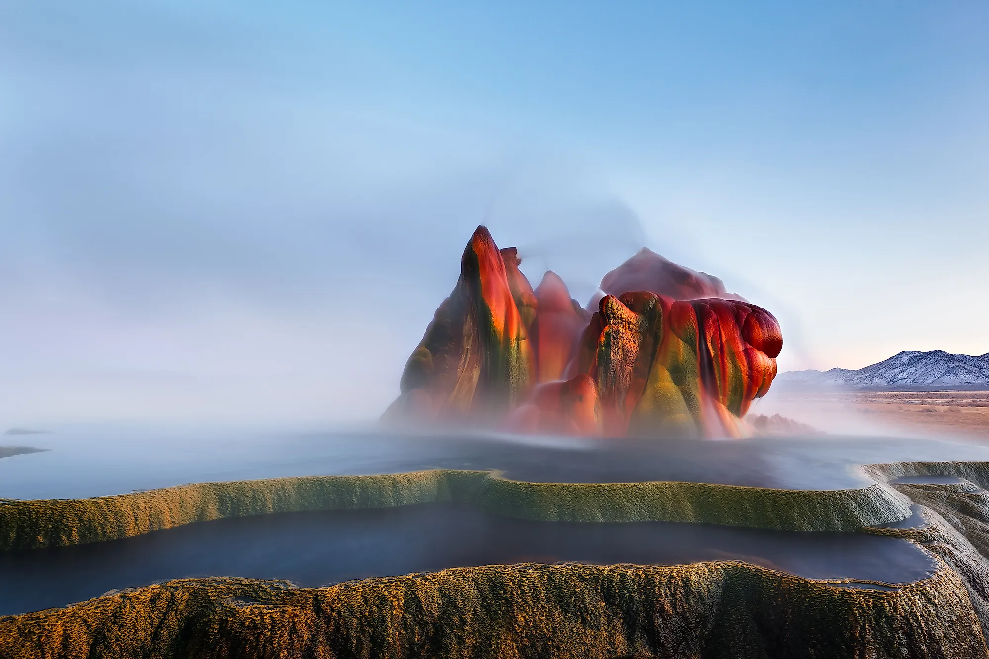 Fly Geyser near the Black Rock Desert in Nevada 