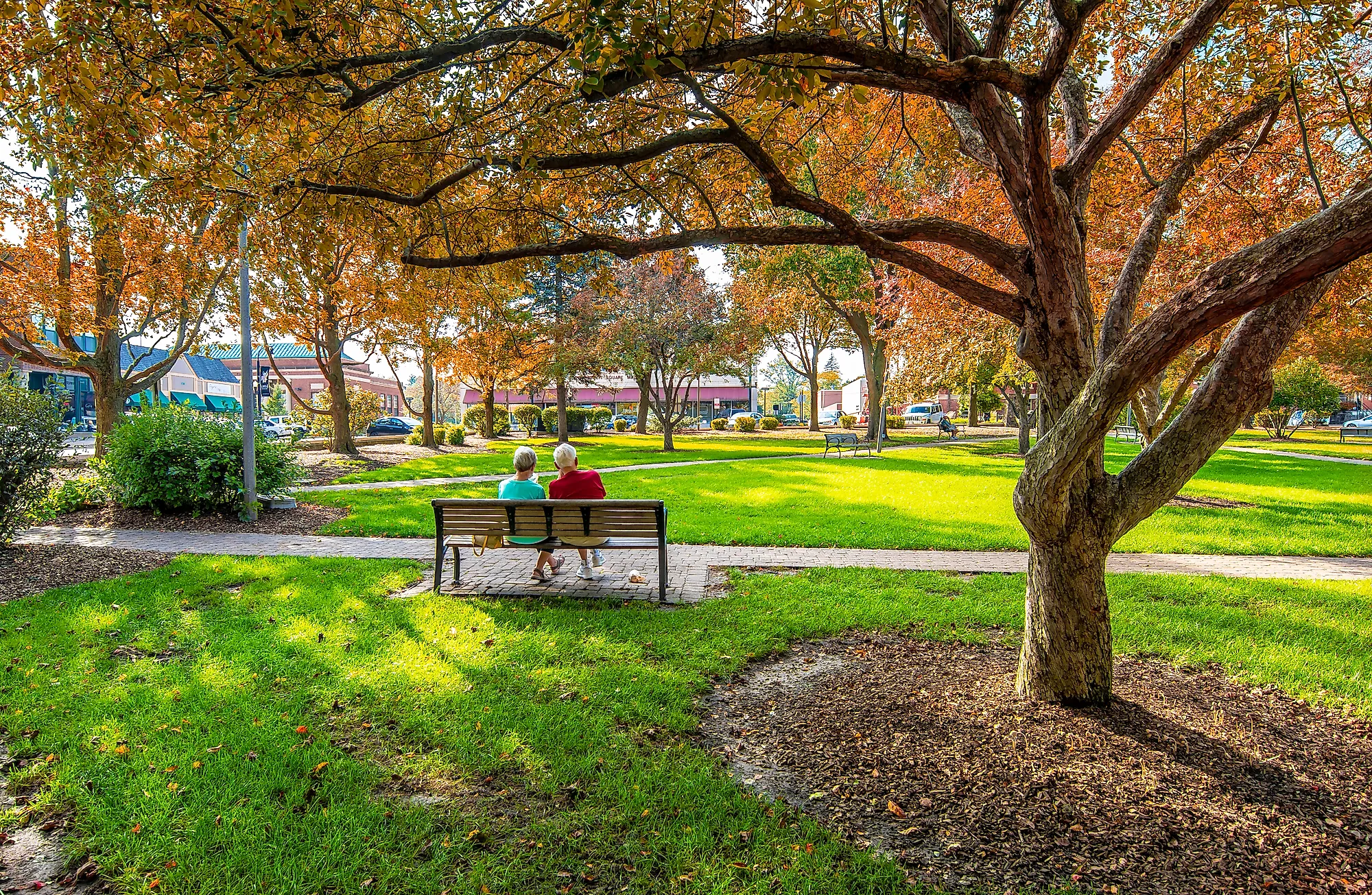 Woodstock Square view in Woodstock Town of Illinois.