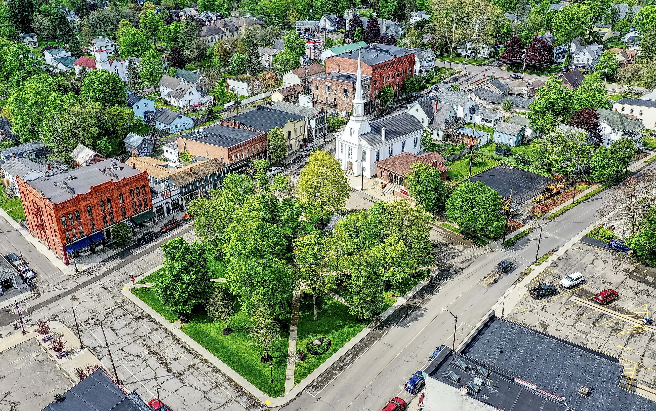 Aerial view of Hammondsport, New York, via Wikimedia Commons