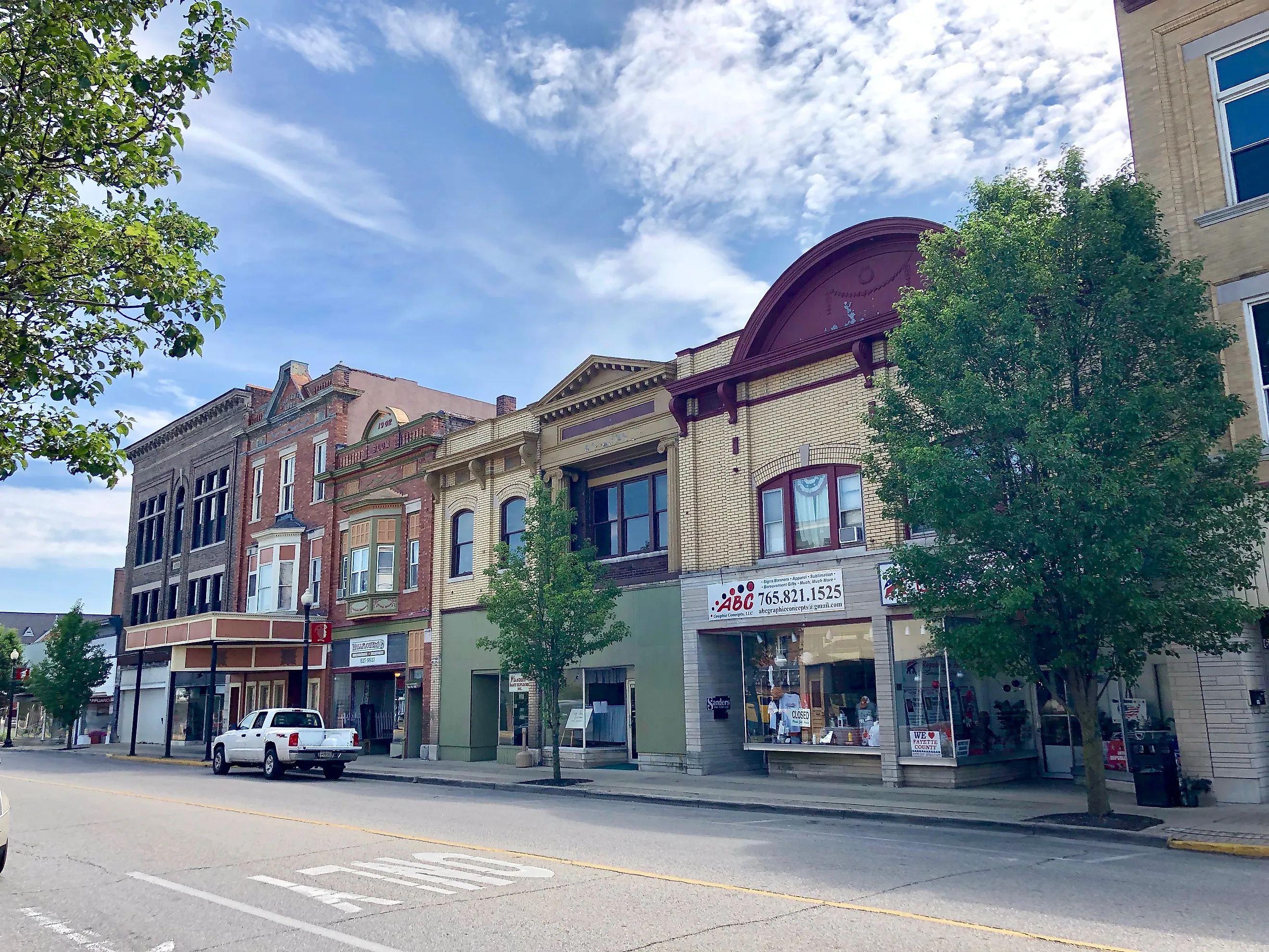 Street view in Connersville, Indiana.