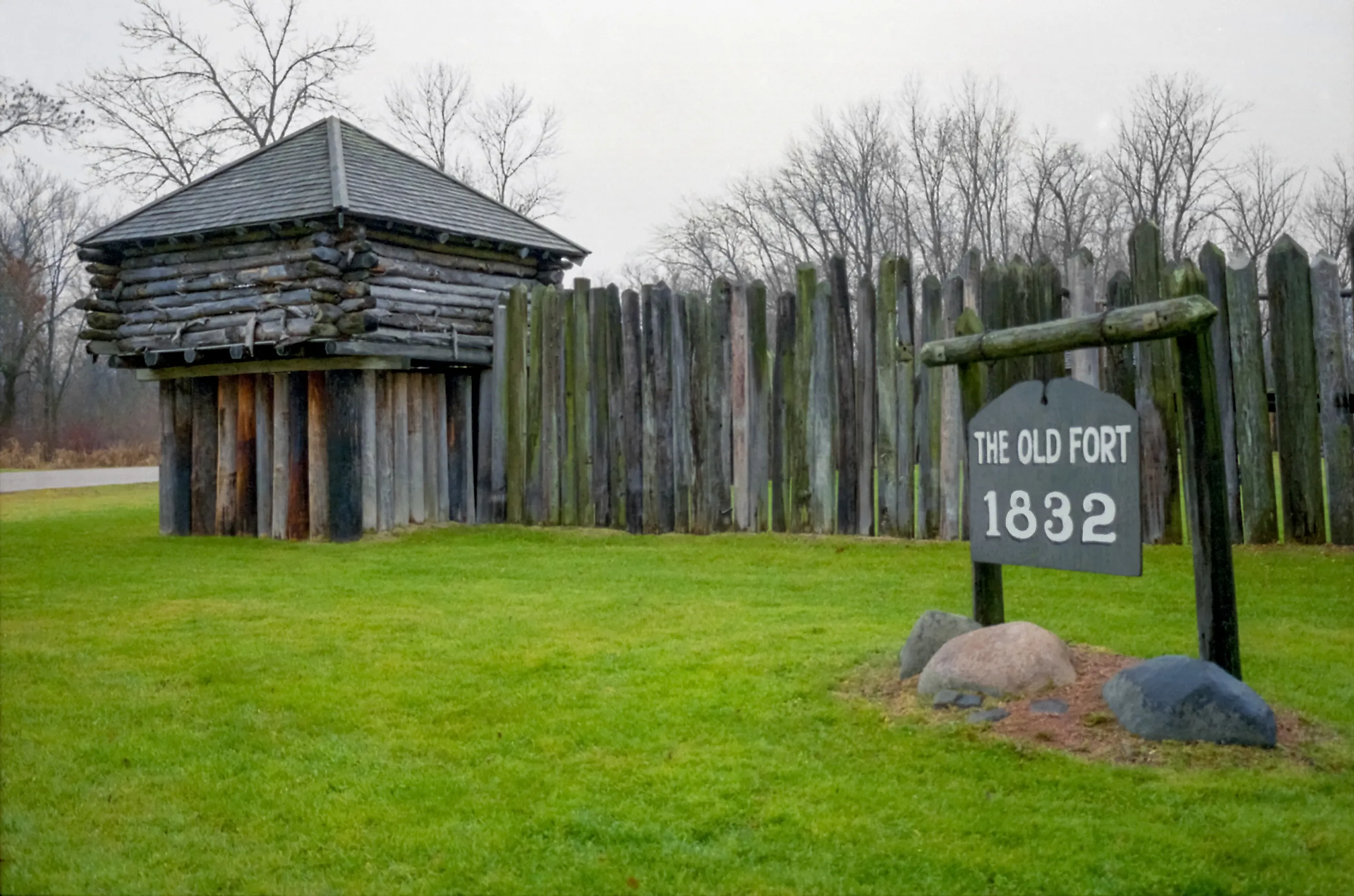 Reconstruction of Fort Koshkonong, later known as Fort Atkinson, built during the Black Hawk War of 1832 at Fort Atkinson, Wisconsin