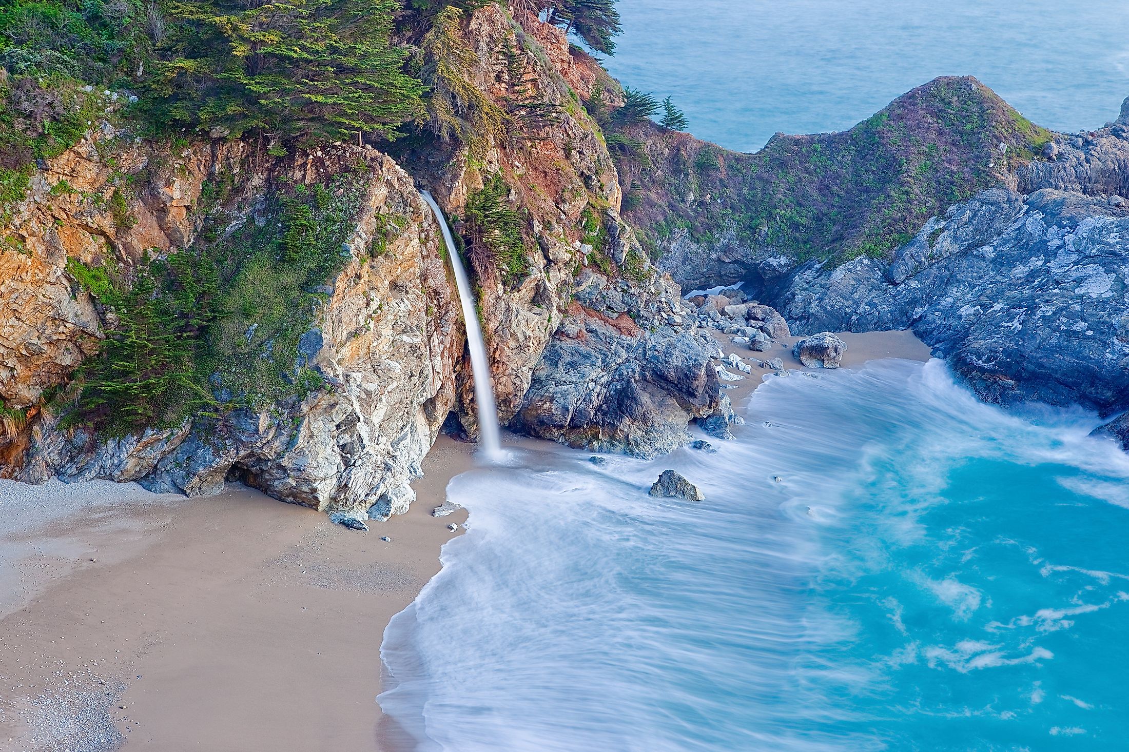 big sur waterfall california