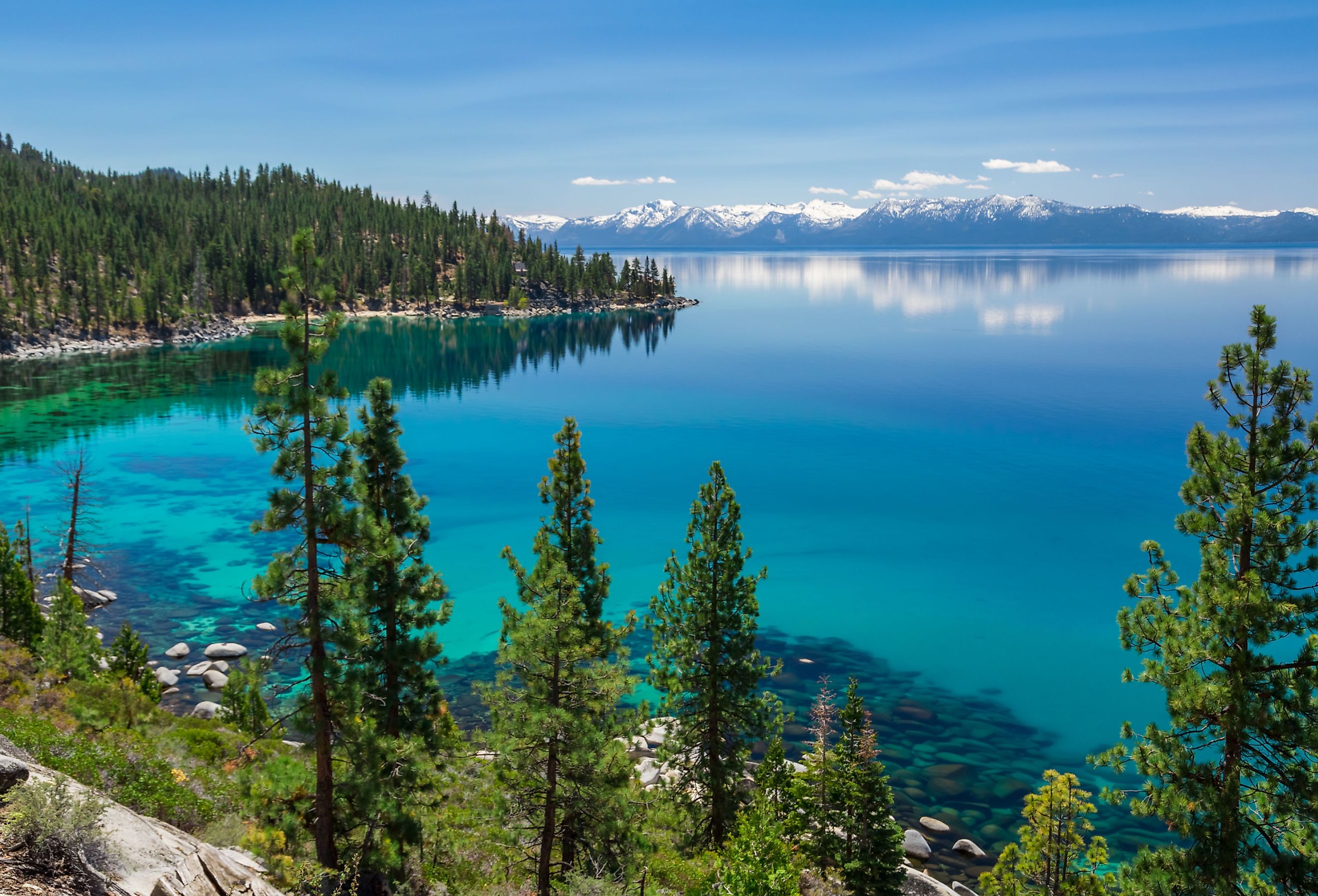 A breathtaking mountainside view of Lake Tahoe. Image credit topseller via Shutterstock