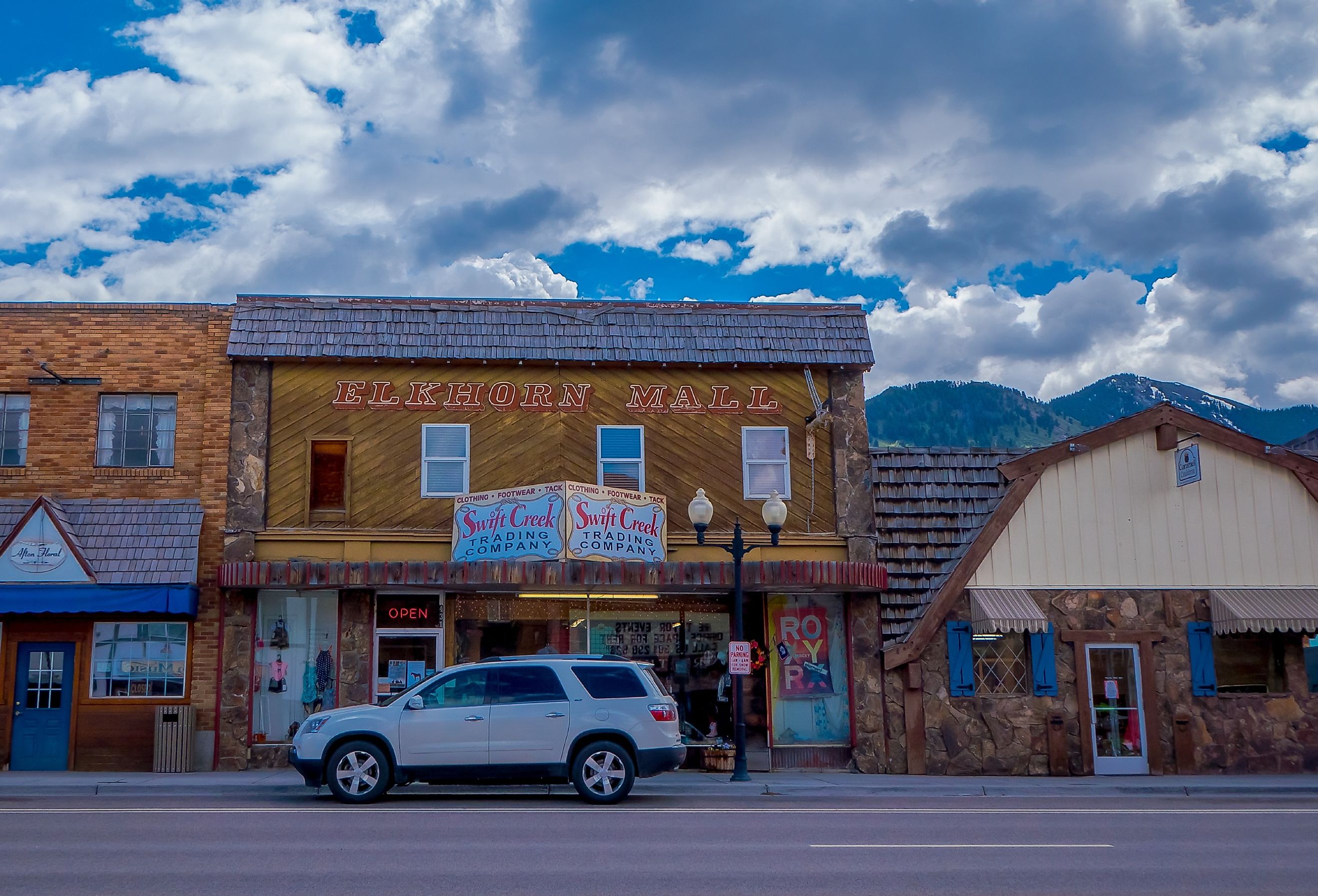 Downtown Afton, Wyoming. Image credit Fotos593 via Shutterstock