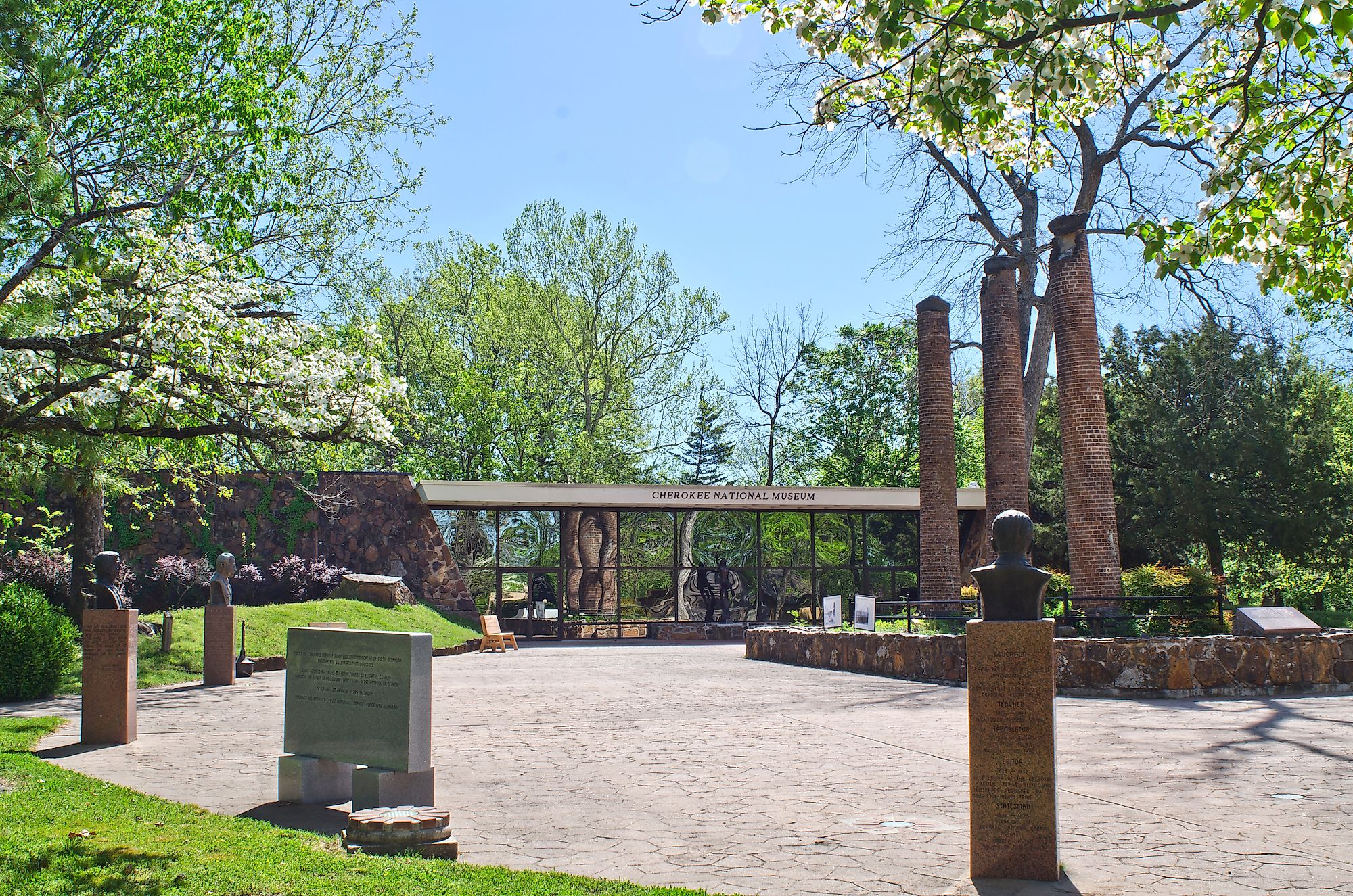 The Cherokee National Museum lies on the grounds of the Cherokee Heritage Center. Editorial credit: PhotoTrippingAmerica / Shutterstock.com