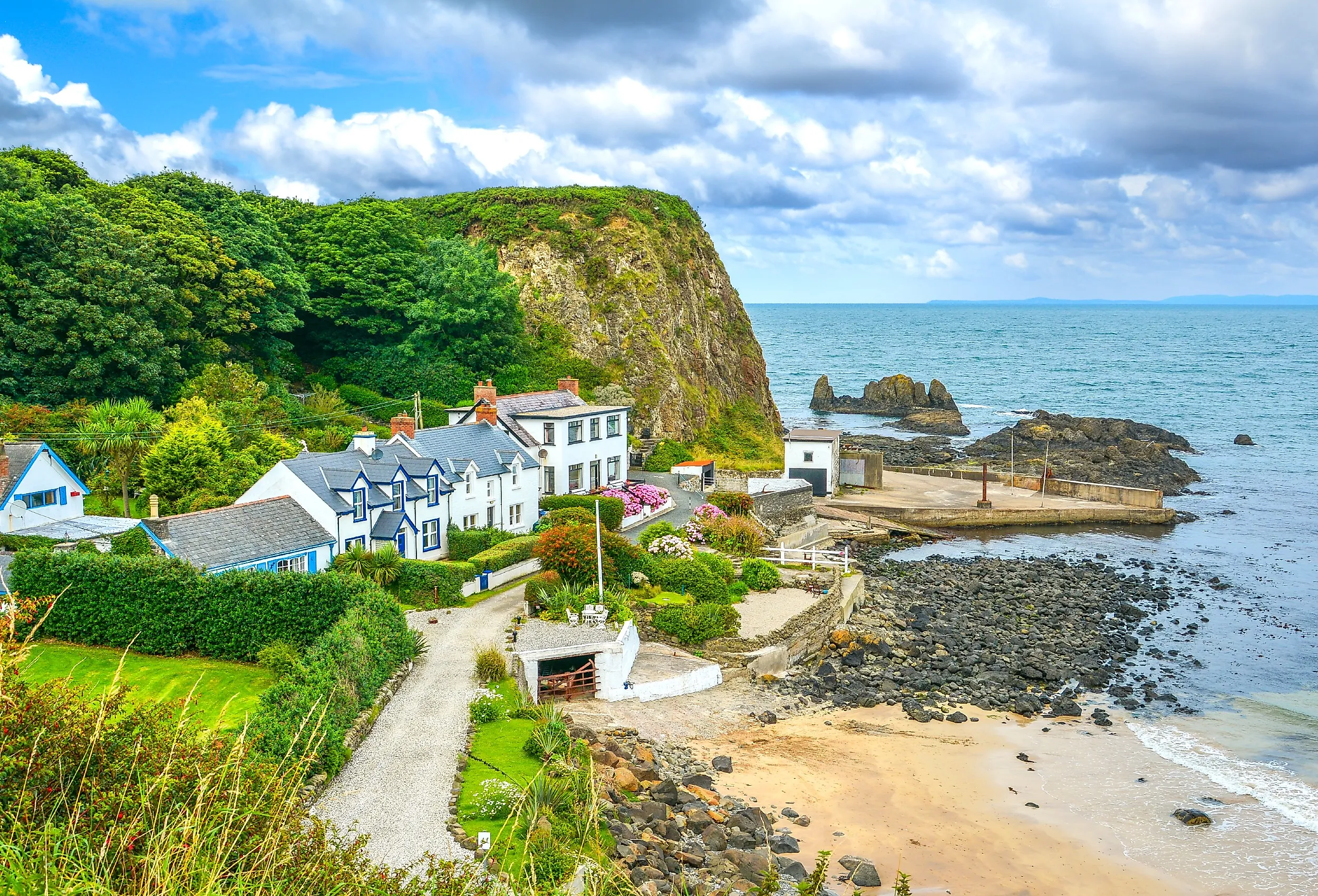 Overlooking Portbradden, a small village near Ballintoy, County Antrim, Northern Ireland.