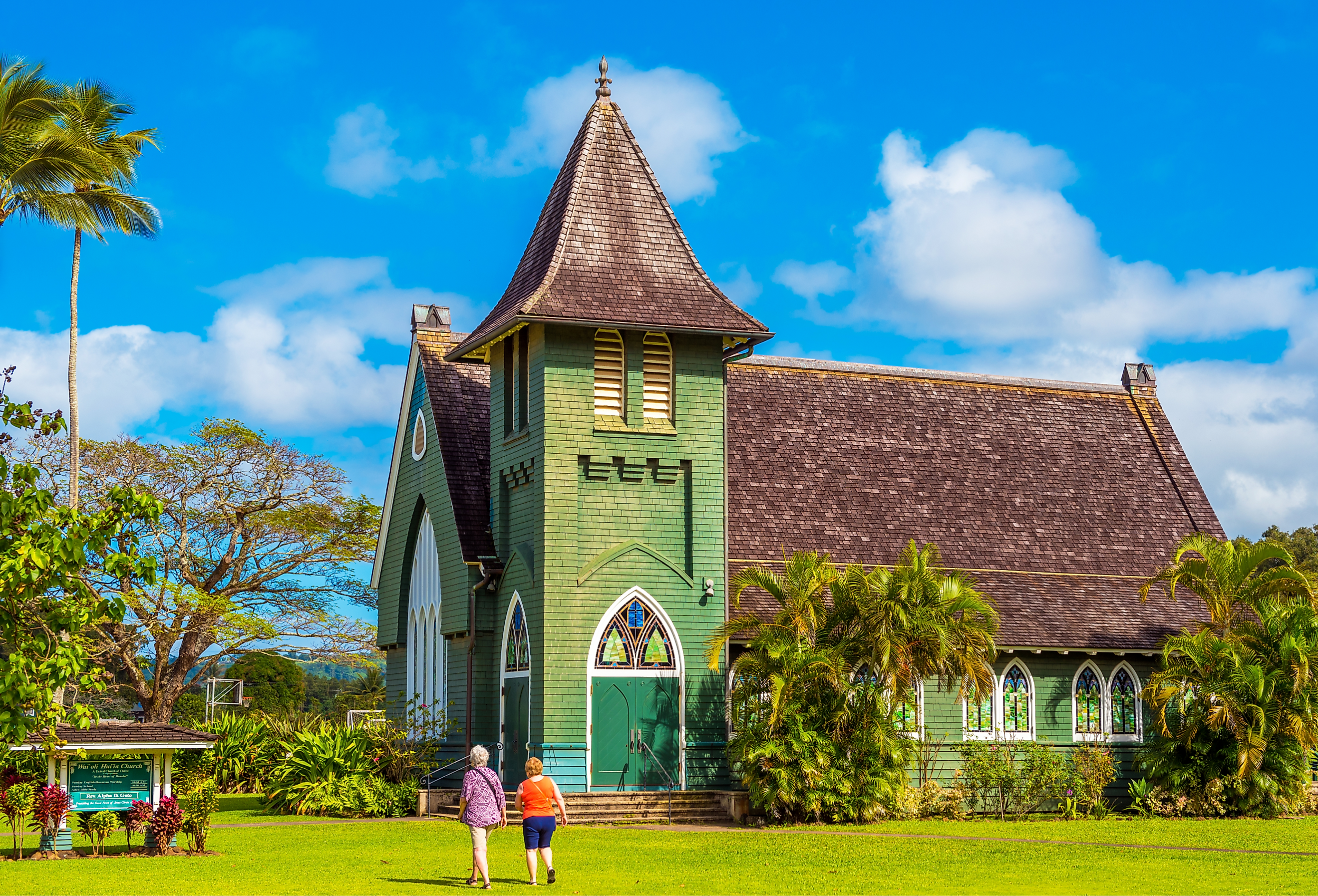 View of Waioli Huiia Church in Hanalei, Kauai. Image credit gg-foto via Shutterstock