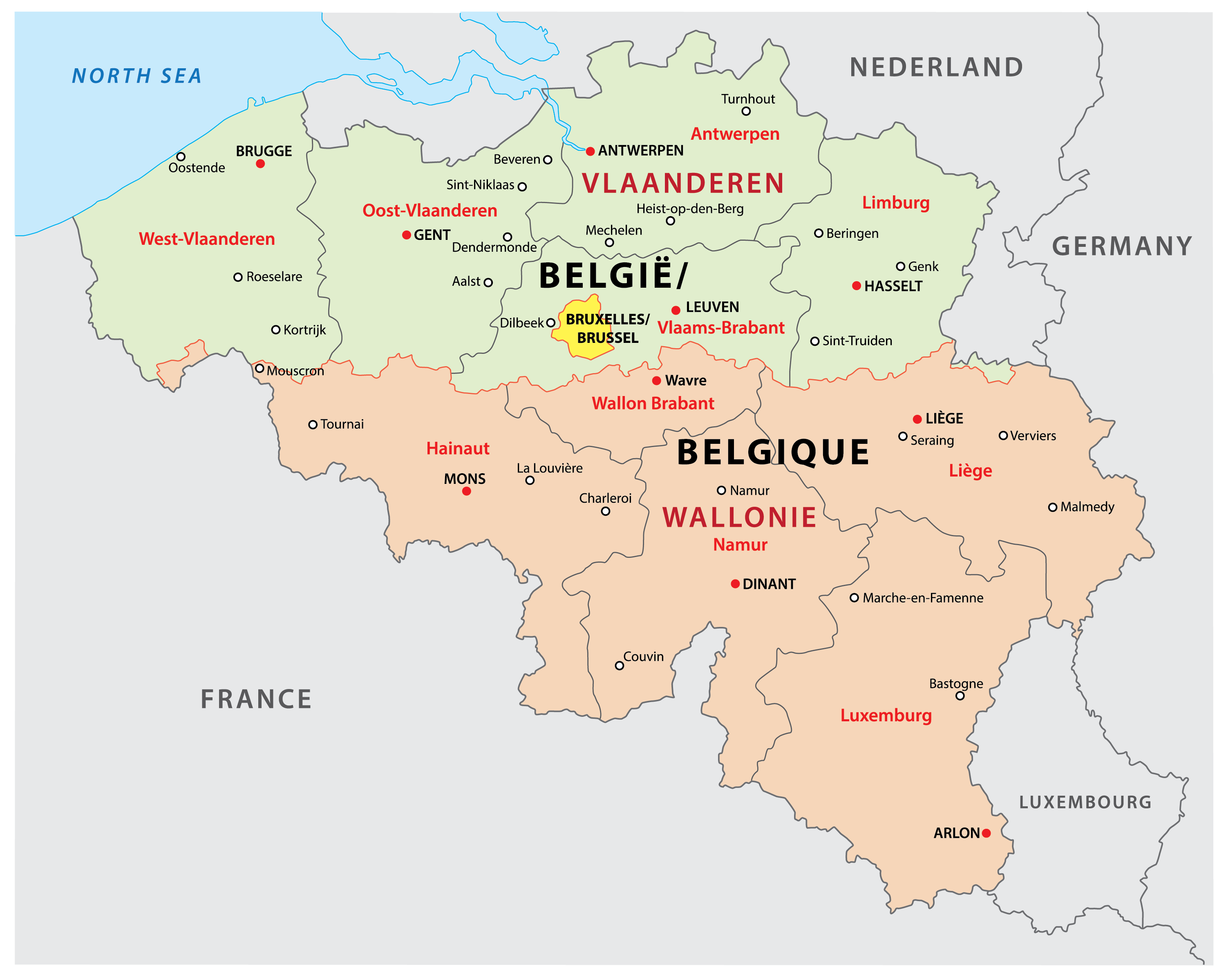 A Map Of Belgium