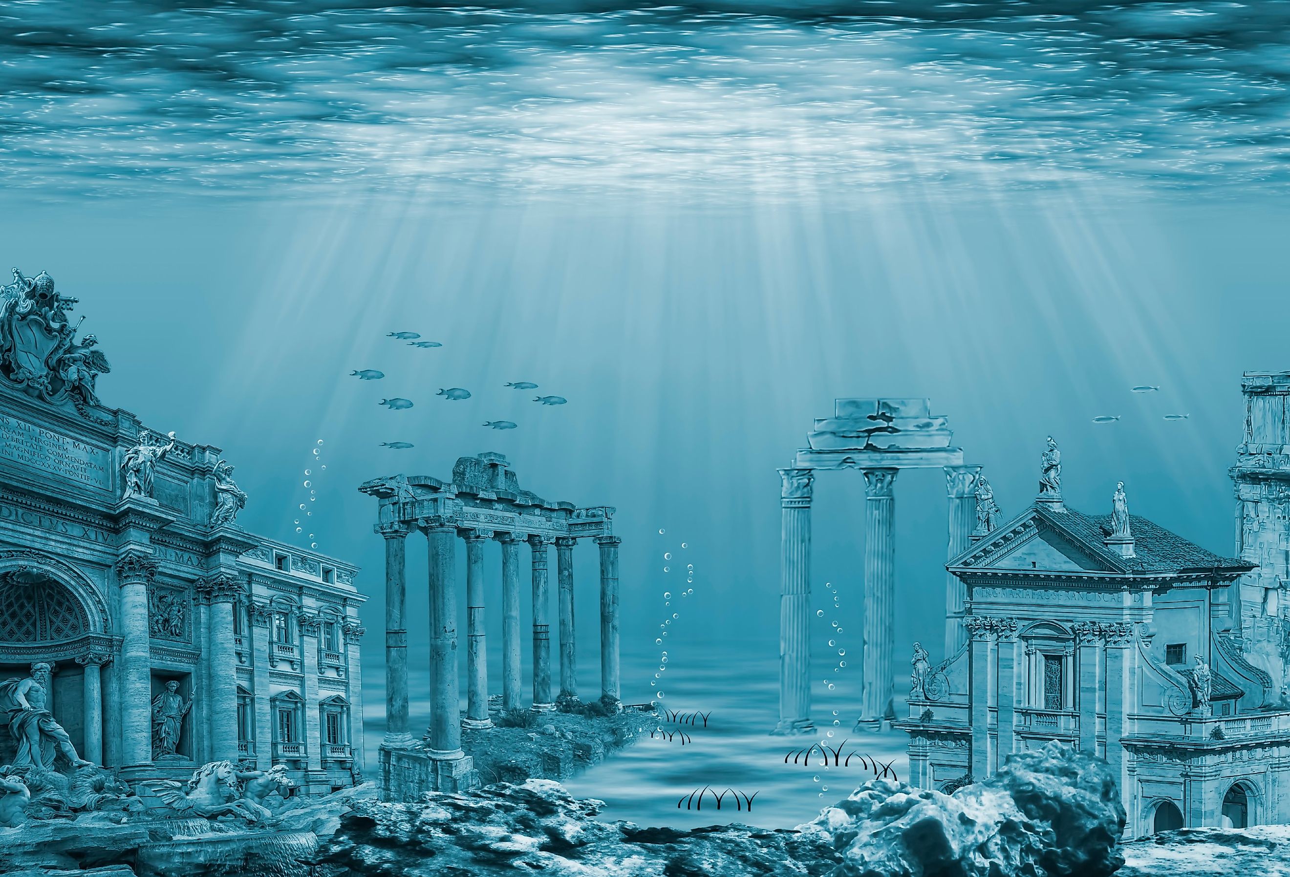 Ruins of the underwater Atlantis civilization.