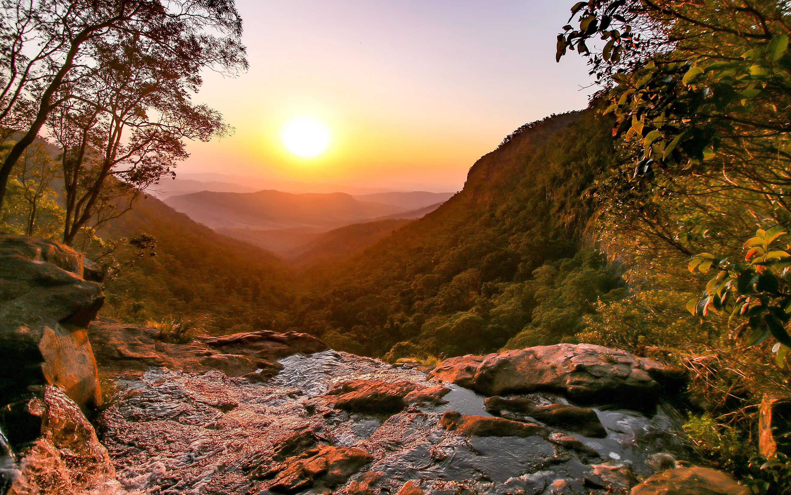 Atop Morans Falls in Lamington National Park.