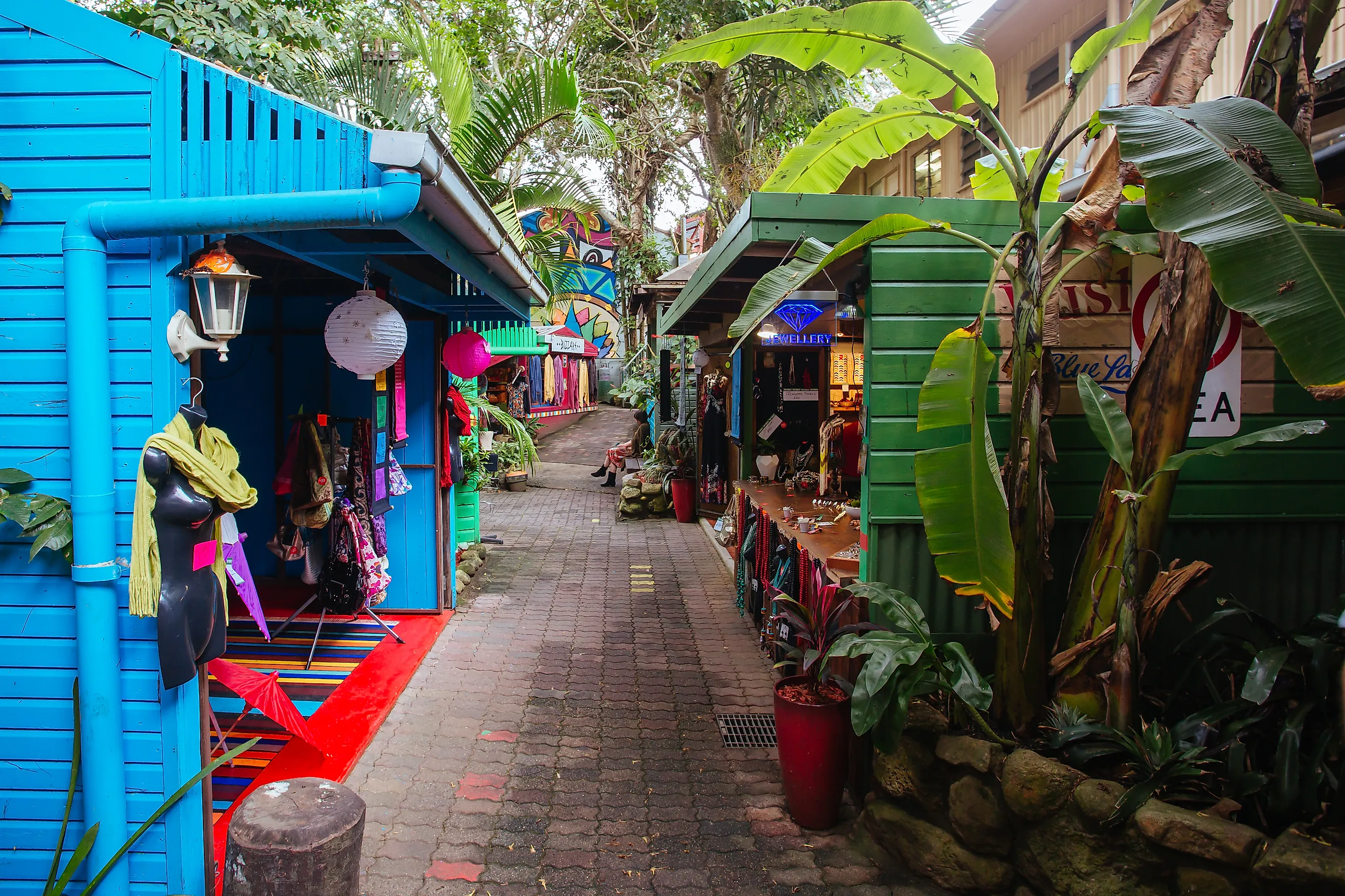  World Famous Kuranda Market area in the rural township of Kuranda in Queensland, Australia