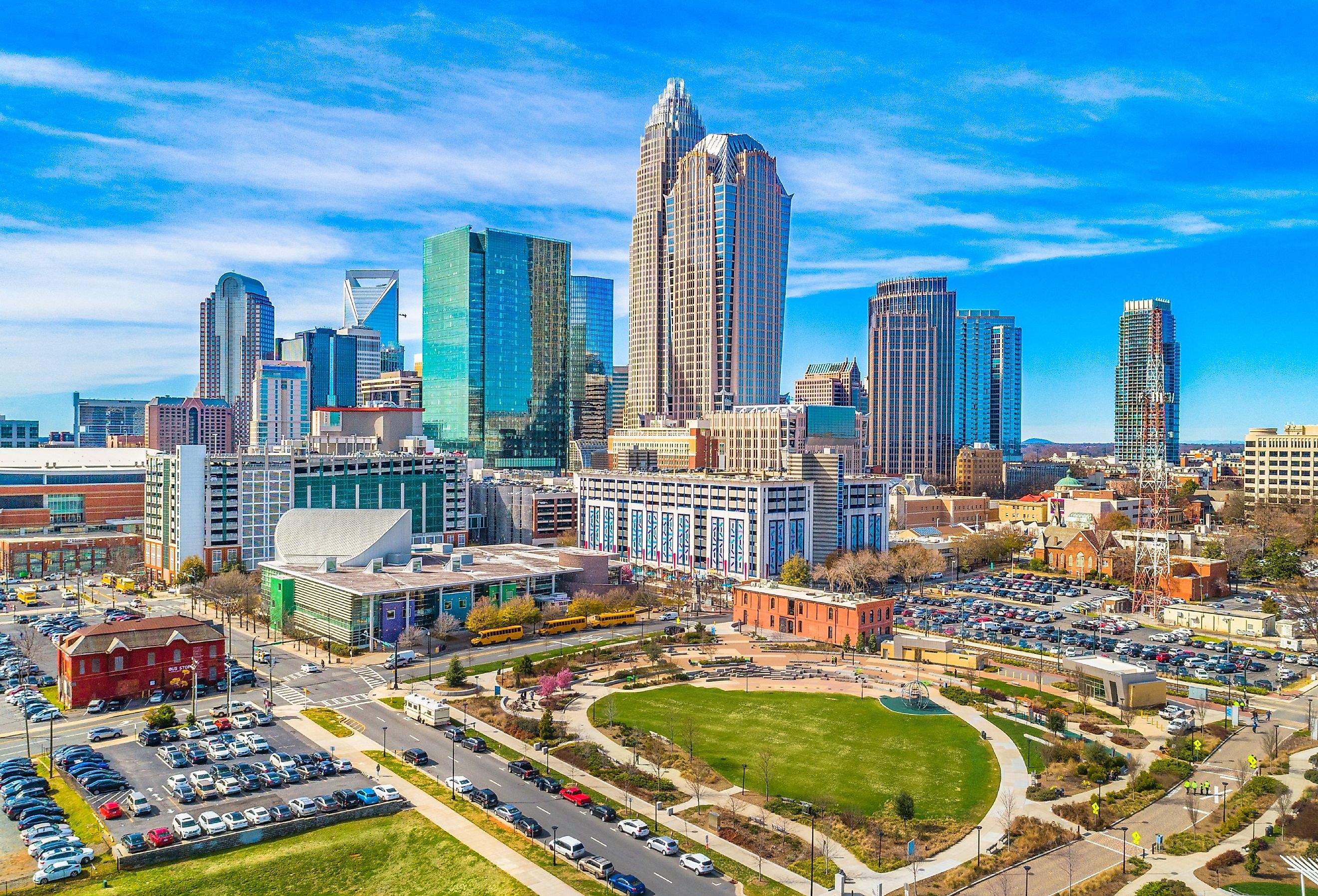 Downtown Charlotte, North Carolina from First Ward Park.