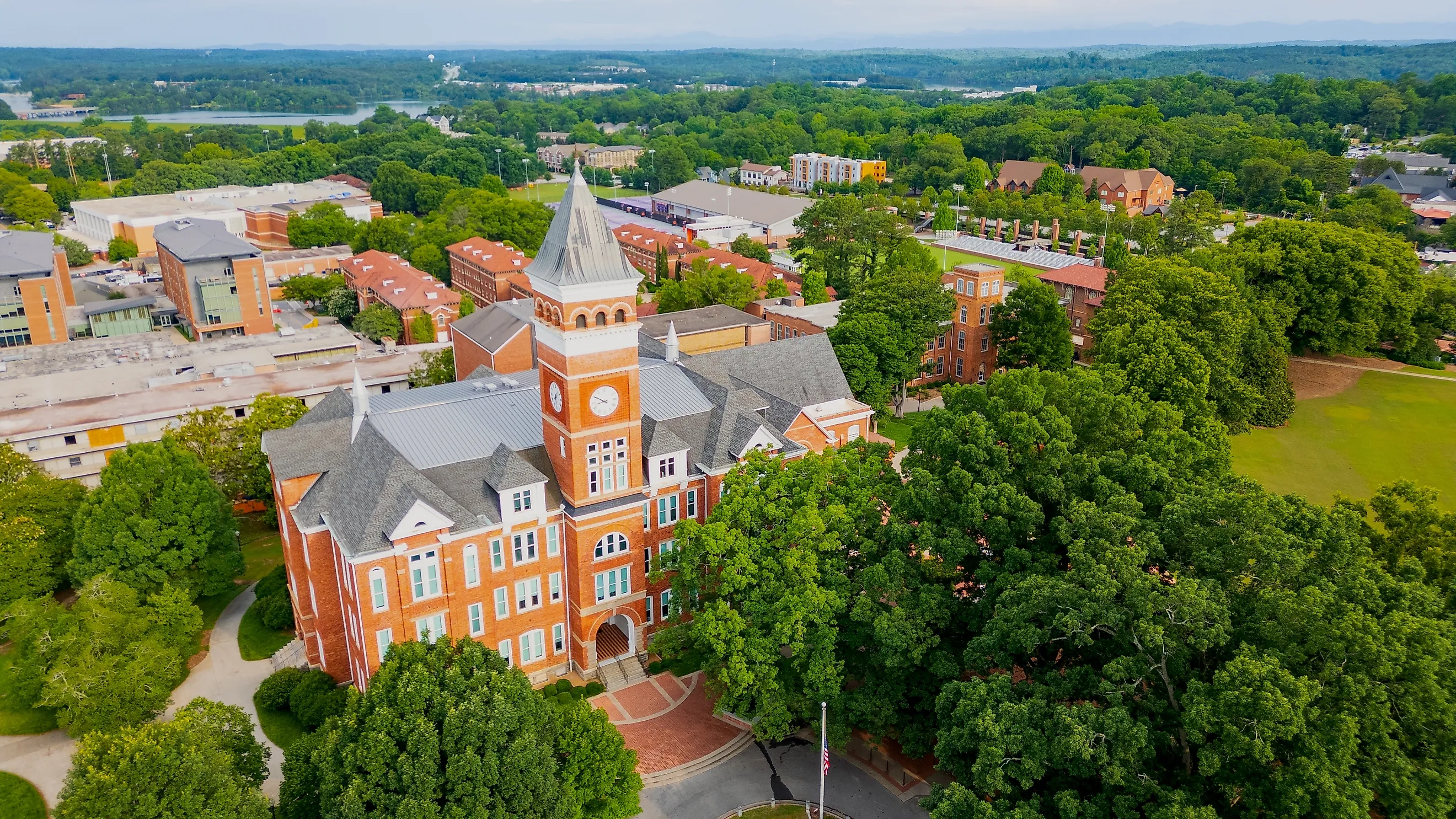 Aerial view of Clemson, South Carolina.
