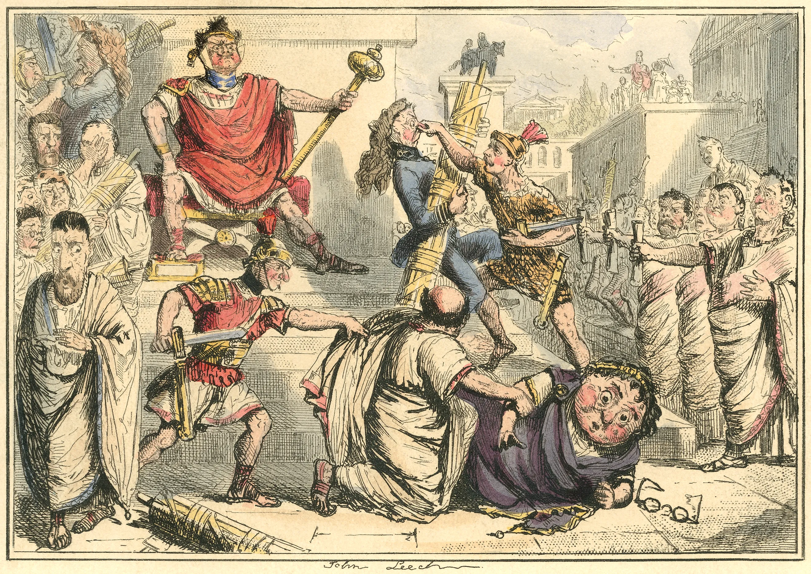 Tarquinius Superbus, proclaiming himself the King of Rome.