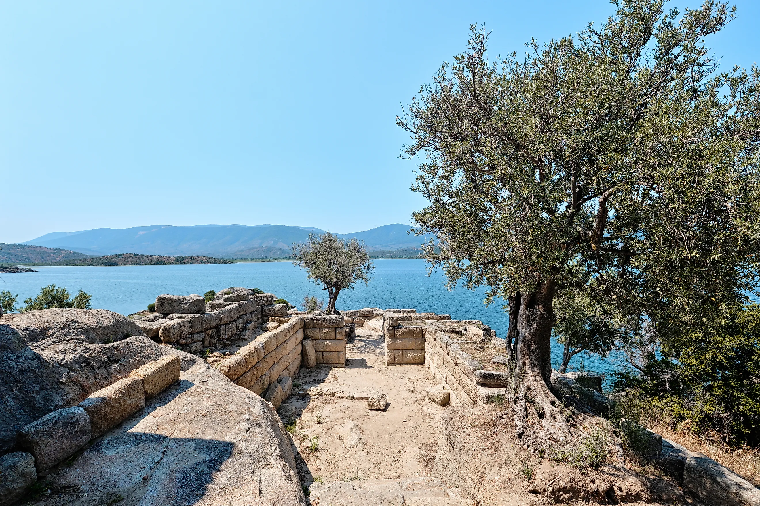 The ruins of ancient city of Herakleia Latmos in Bafa, Turkey