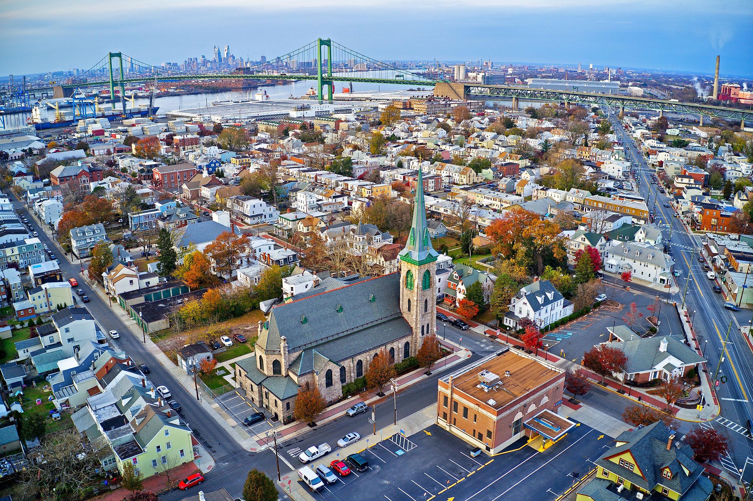 Aerial view of Gloucester, New Jersey.
