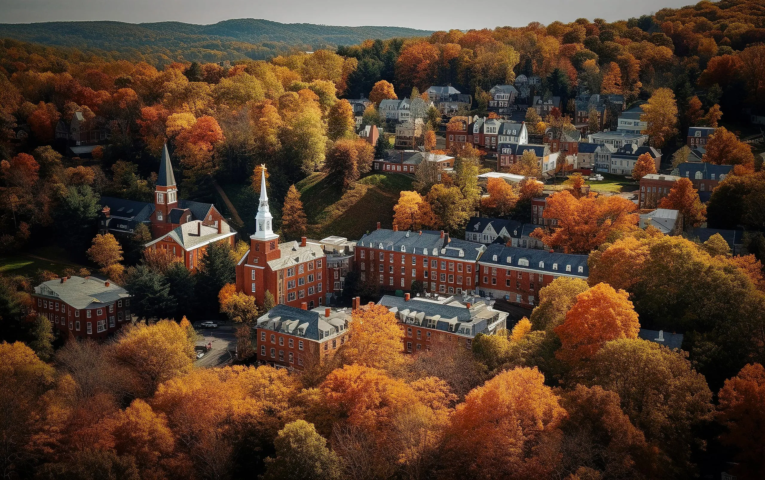 Aerial view of Hanover, New Hampshire