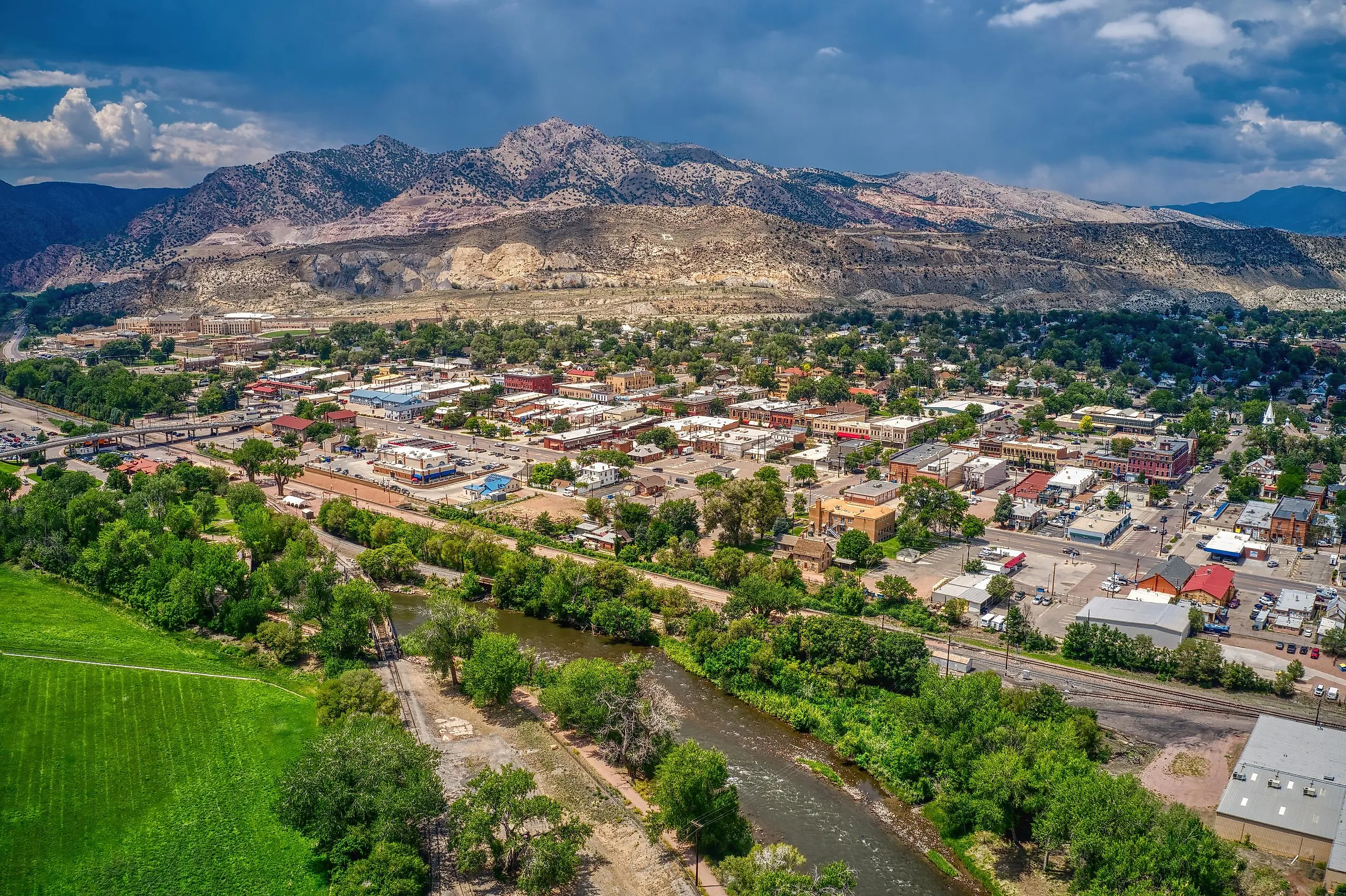 Aerial View of Canon City in Colorado on the Arkansas River.