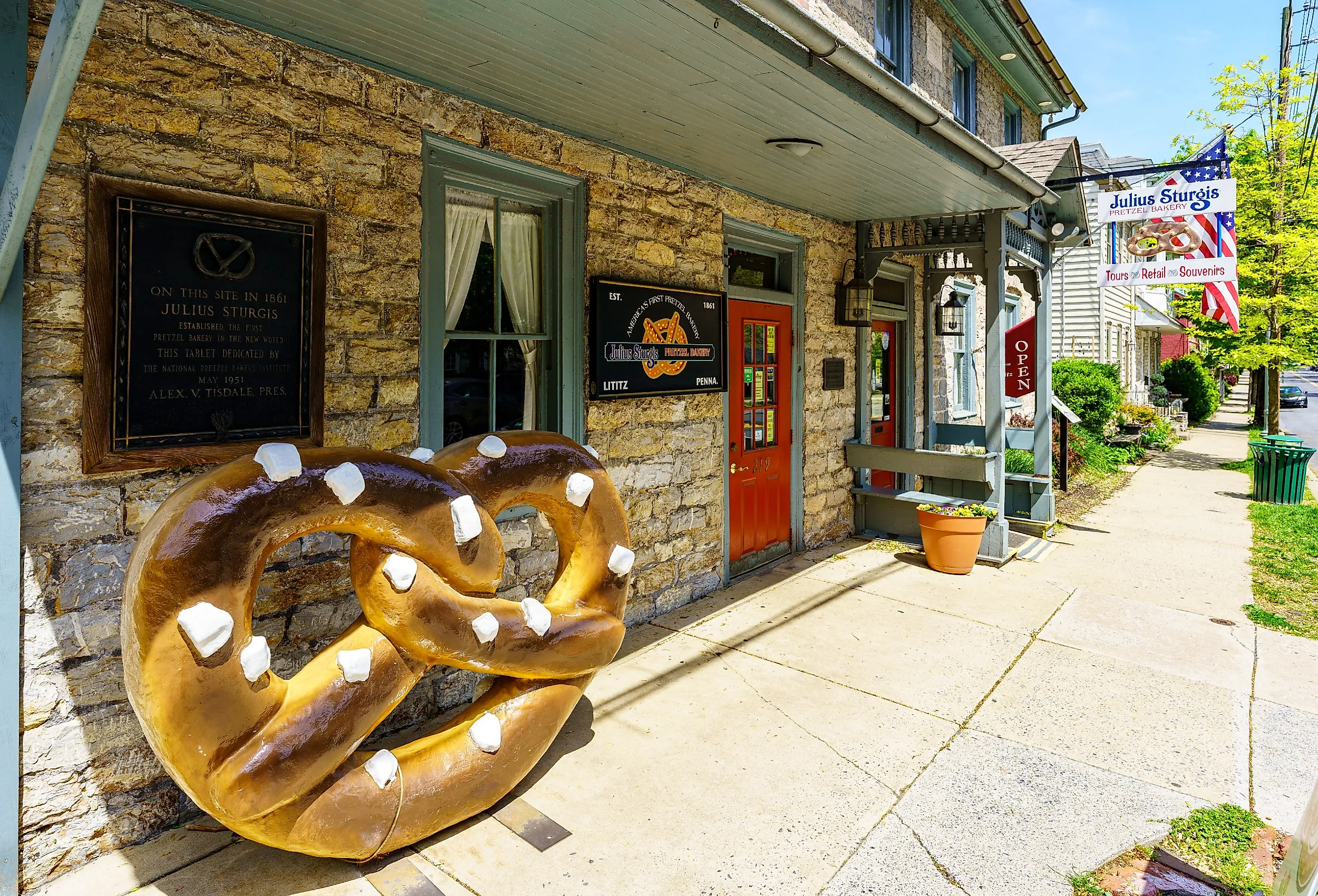 Julius Sturgis Pretzel Bakery, Lititz, Pennsylvania. Image credit George Sheldon via Shutterstock