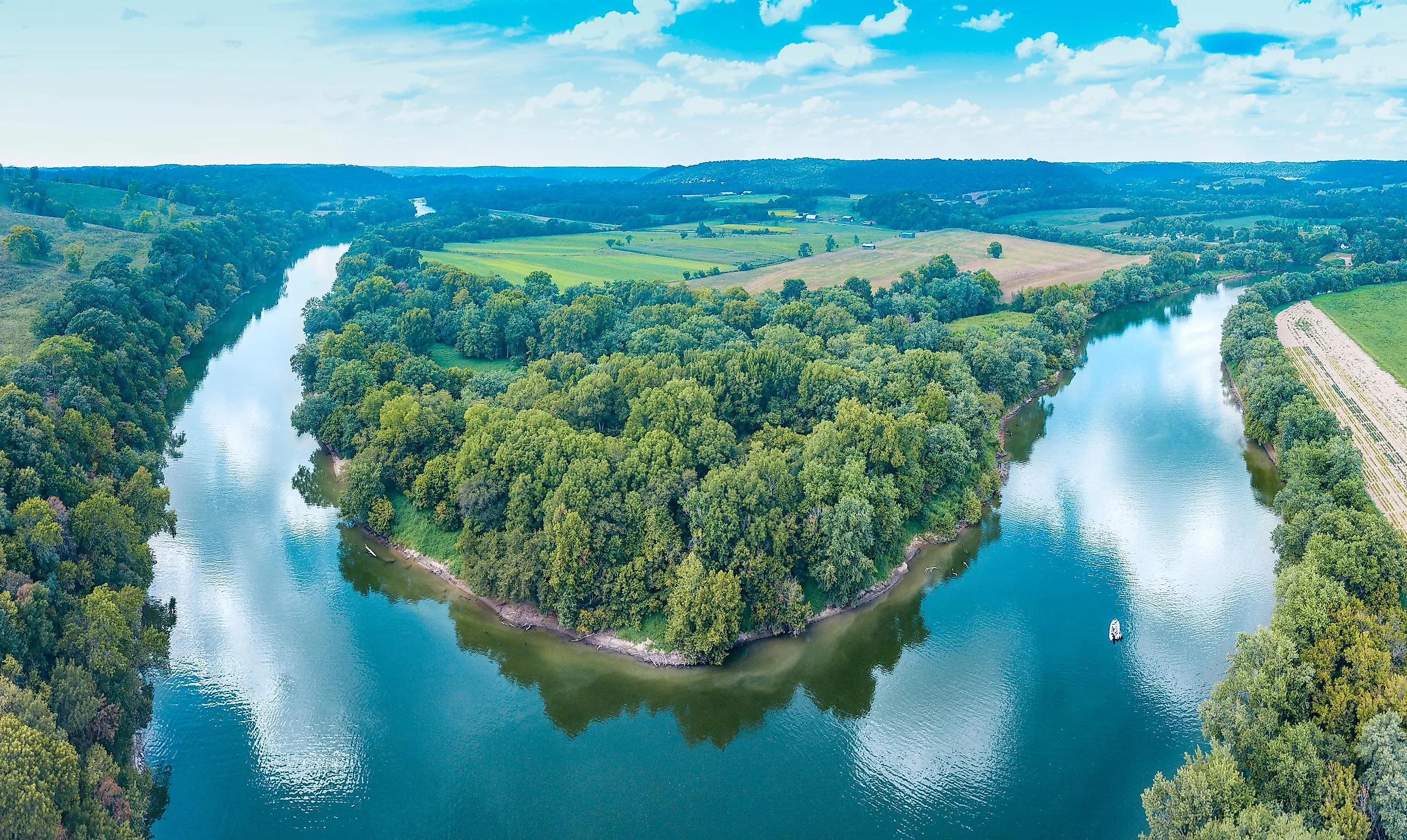 The Kentucky River meandering through the countryside.