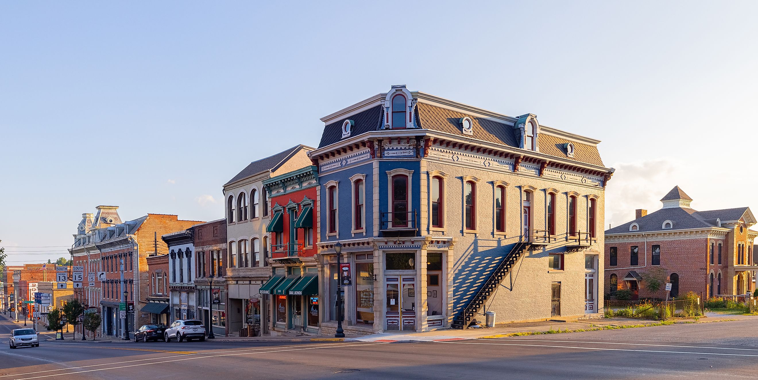 Business district in wabash main street