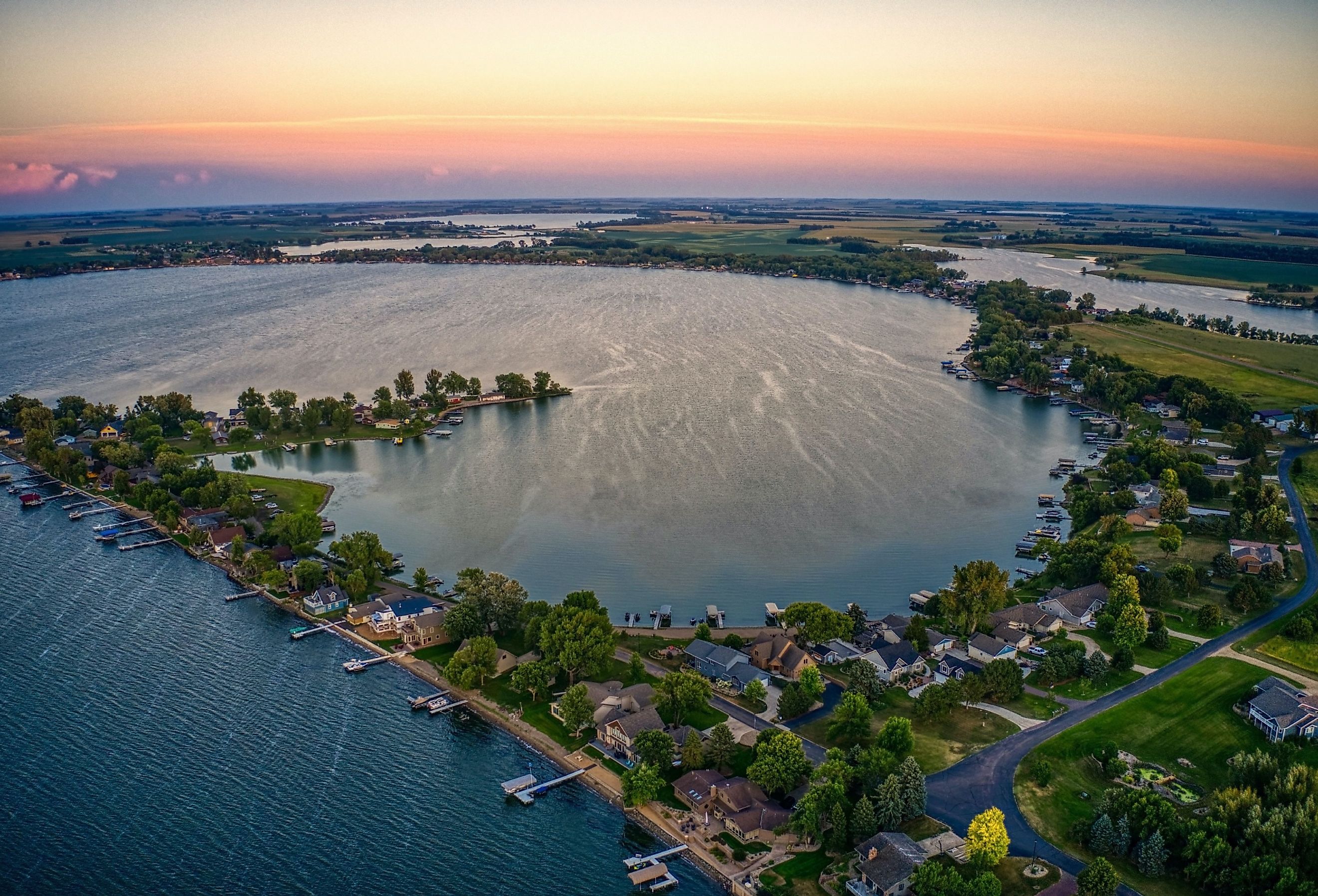 Aerial View of Lake Madison, South Dakota.